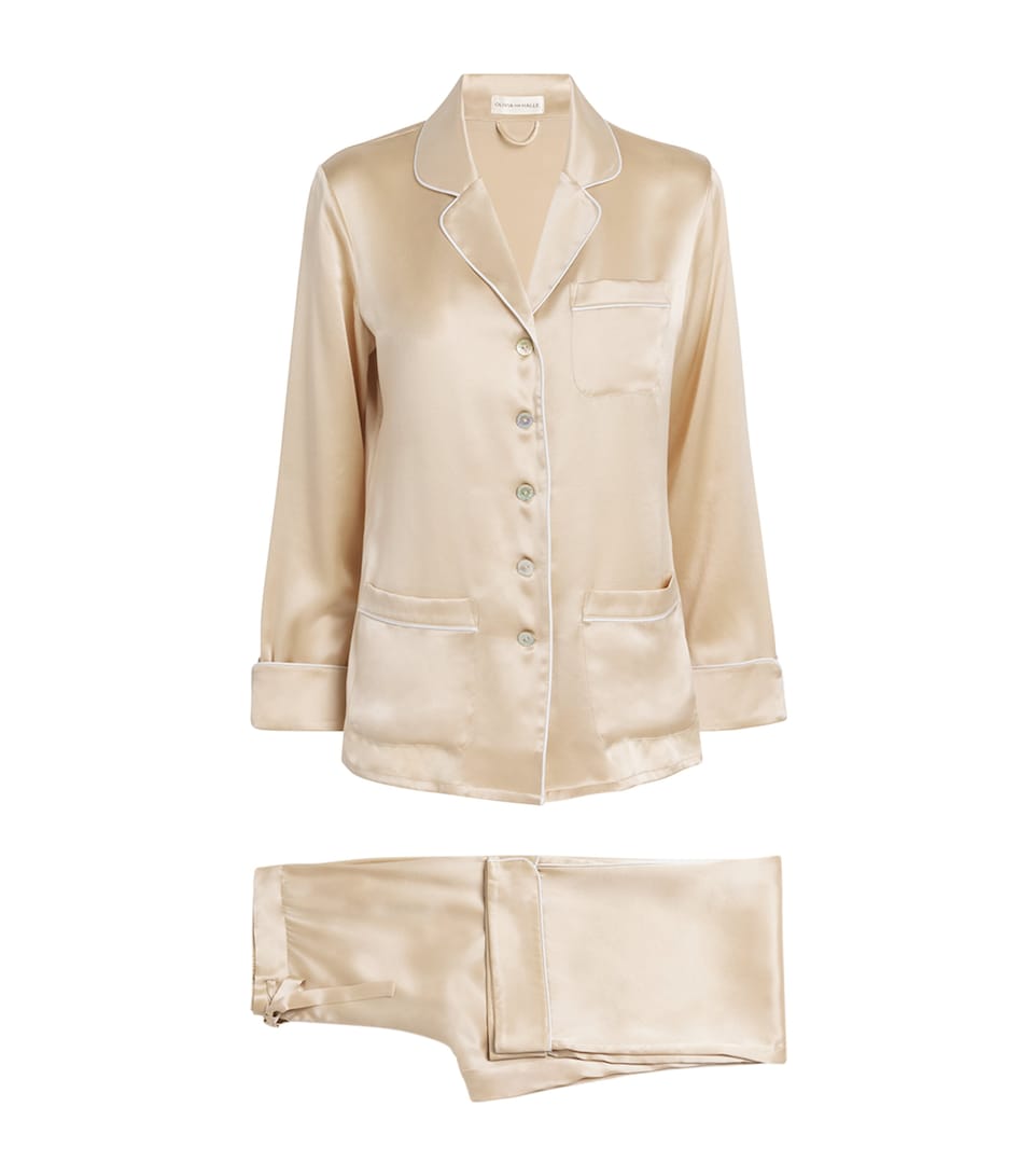 Olivia von Halle Silk Coco Pyjama Set Caramel