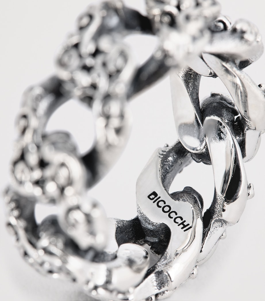 Sterling Silver Flourishing Chain Ring SILVER Image 4