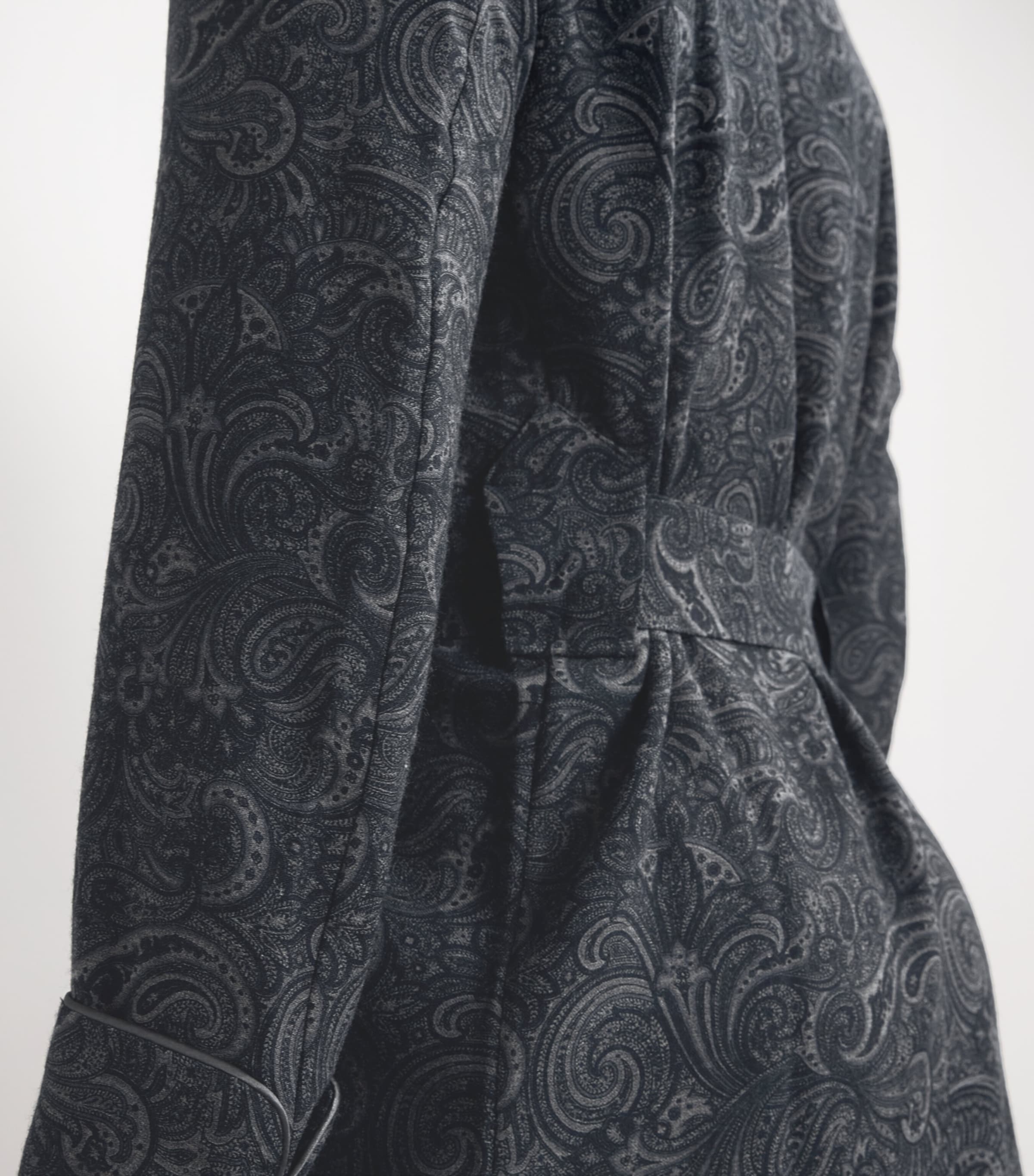 Wool Paisley Print Dressing Gown DARK BLUE Image 4