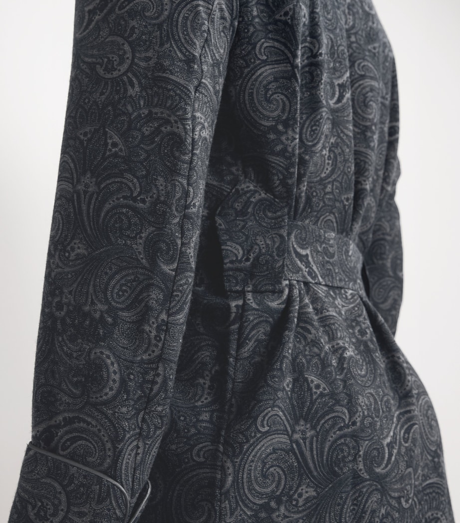 Wool Paisley Print Dressing Gown DARK BLUE Image 4
