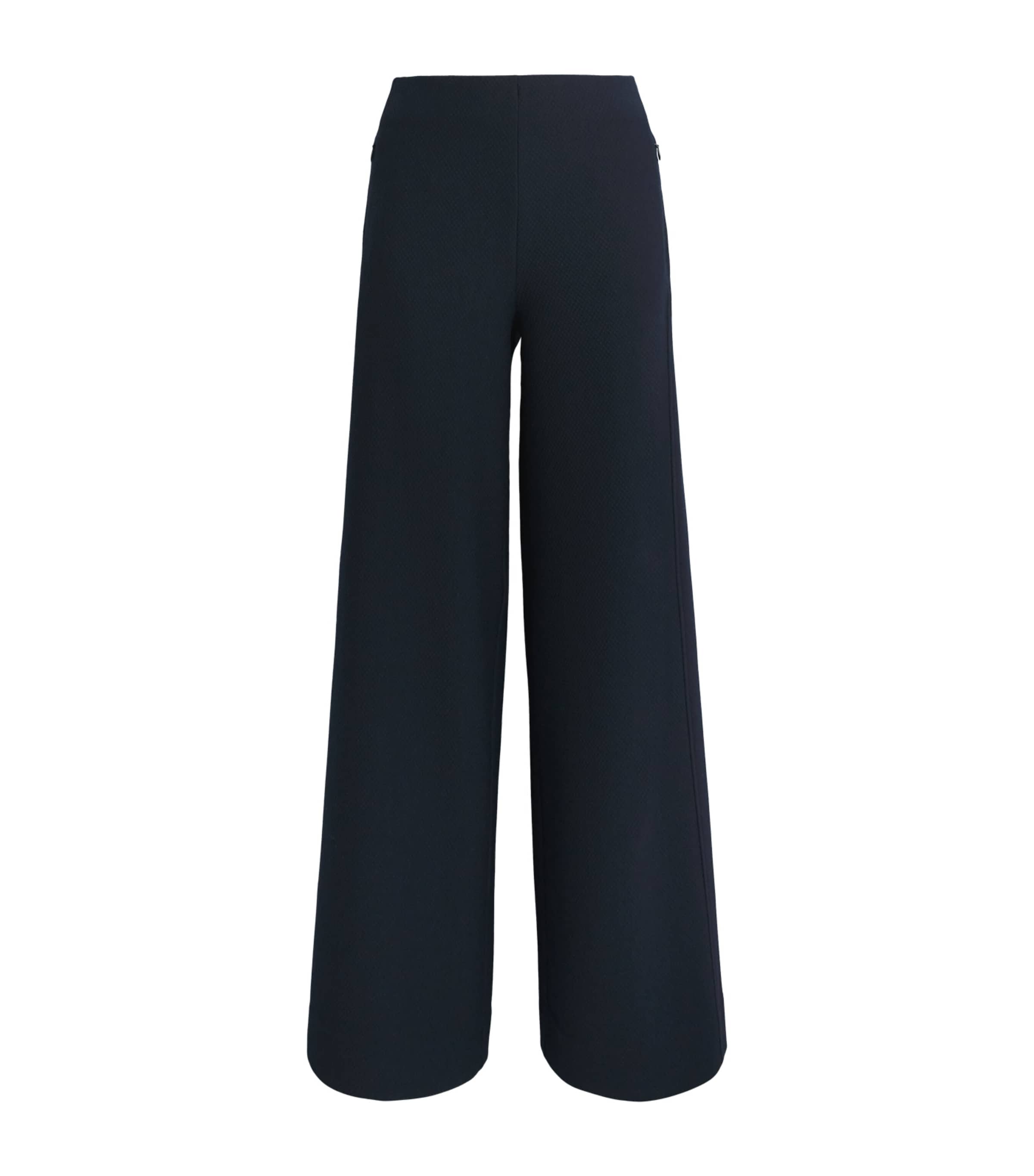Me+em Cable Jacquard Wide-leg Trousers In Blue