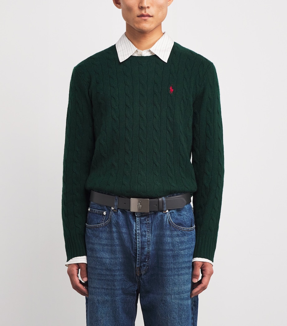 Leather Polo Pony Belt BLACK Image 3