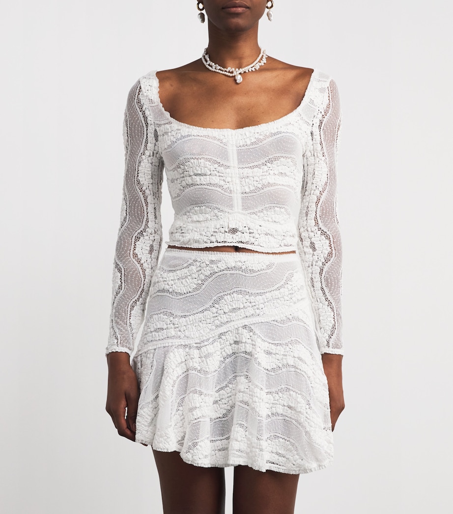 Knitted Briny Crop Top WHITE Image 3