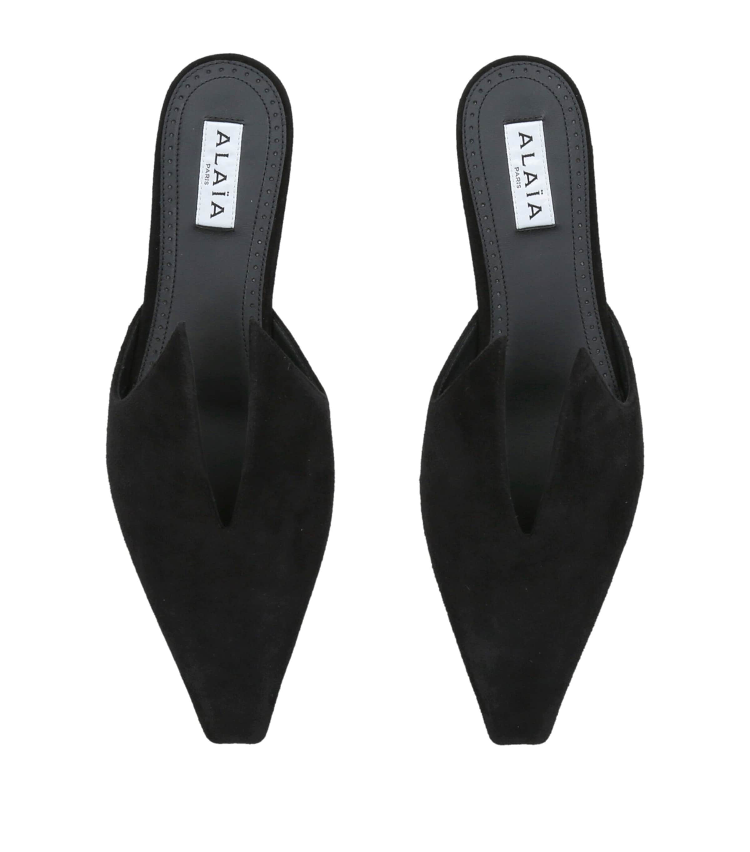 Alaïa Suede Pointy Mules 25 Black Image 4