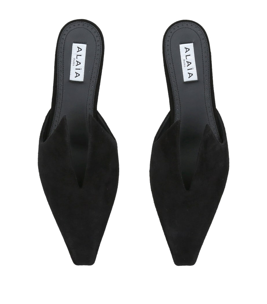 Alaïa Suede Pointy Mules 25 Black Image 4