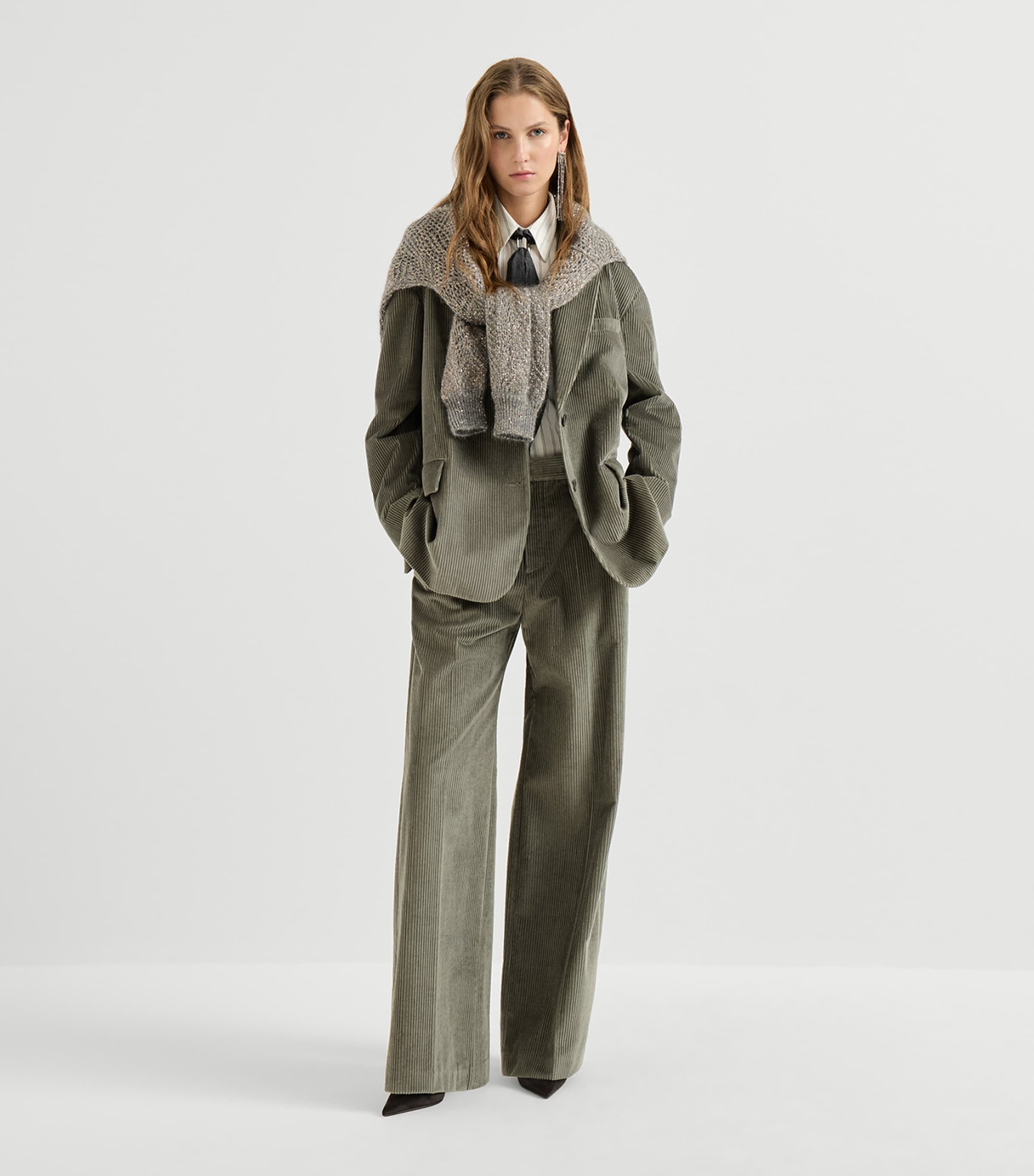 Brunello Cucinelli Womens Cotton Corduroy Tailored Trousers Image 5
