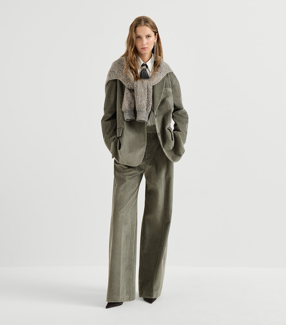 Brunello Cucinelli Womens Cotton Corduroy Tailored Trousers Image 5