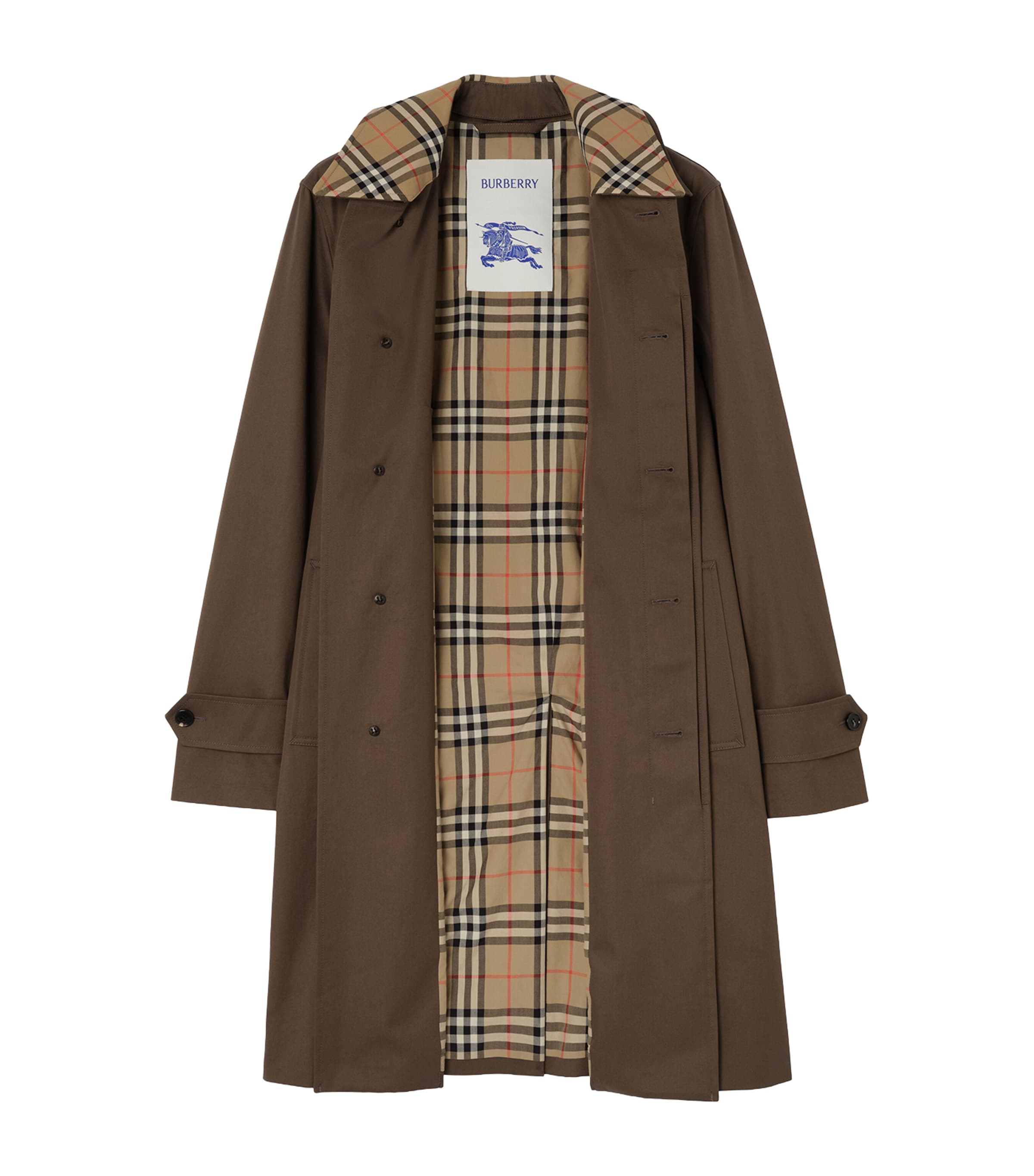 Burberry Mens Cotton Gabardine Car Coat Sepia Brown Image 4