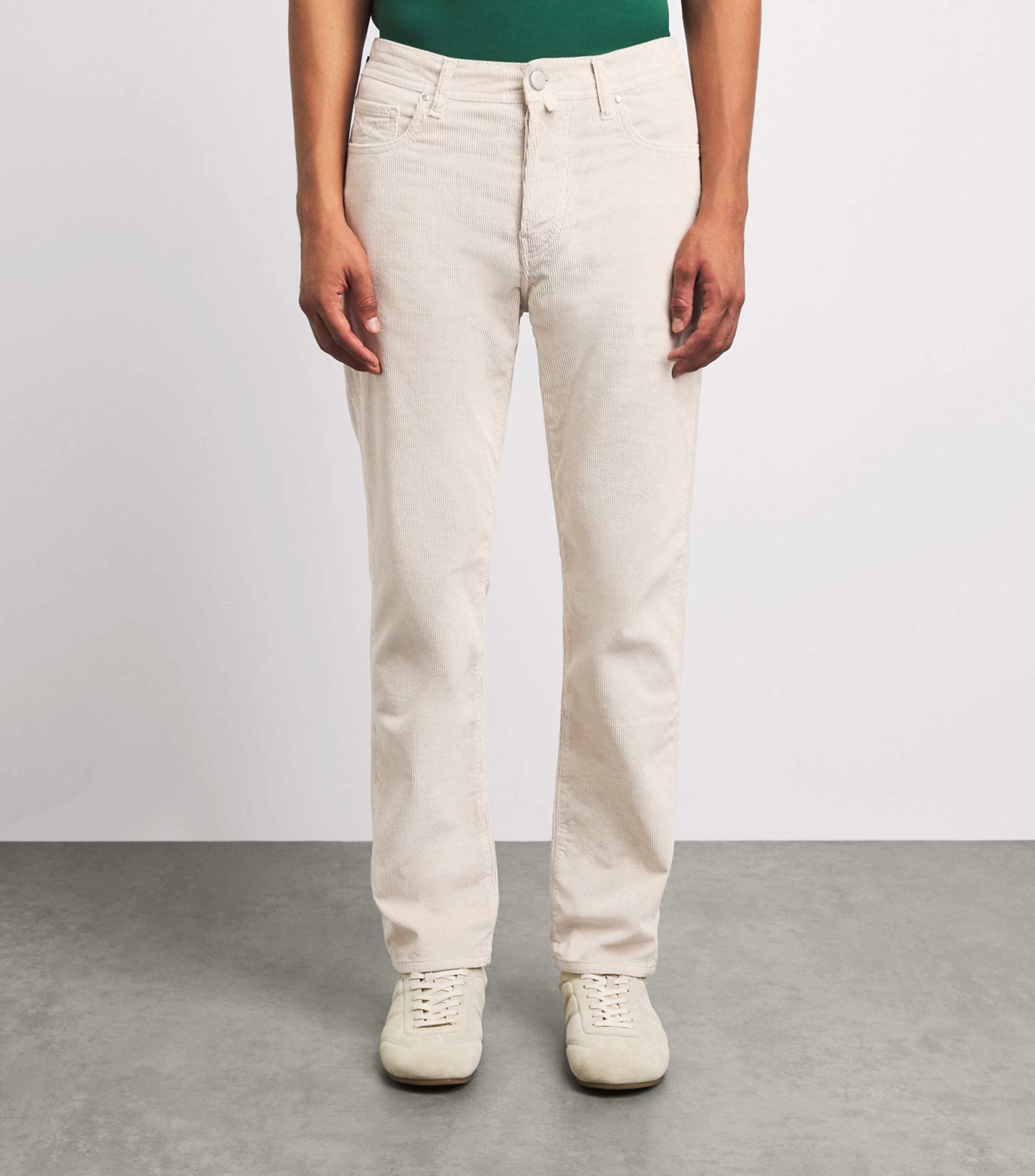 Jacob Cohën Mens Corduroy Edo Straight-Fit Chinos Light Grey Image 4