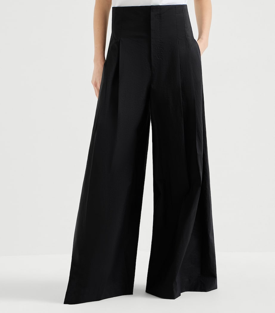 Brunello Cucinelli Womens Techno Cotton Poplin Tailored Trousers Image 3