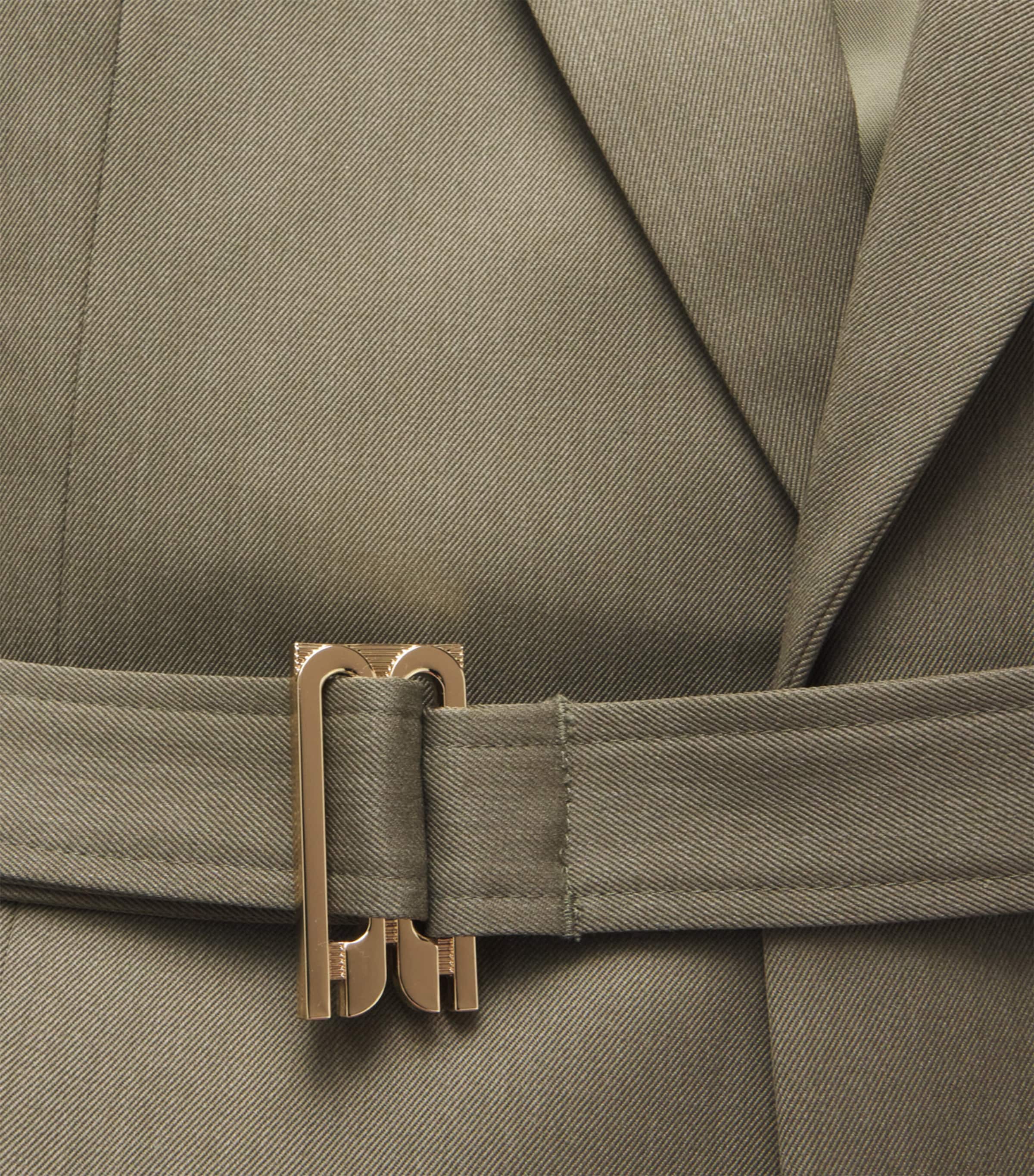 Melange Wool Belted Blazer 9639 SAGE MELANGE Image 5