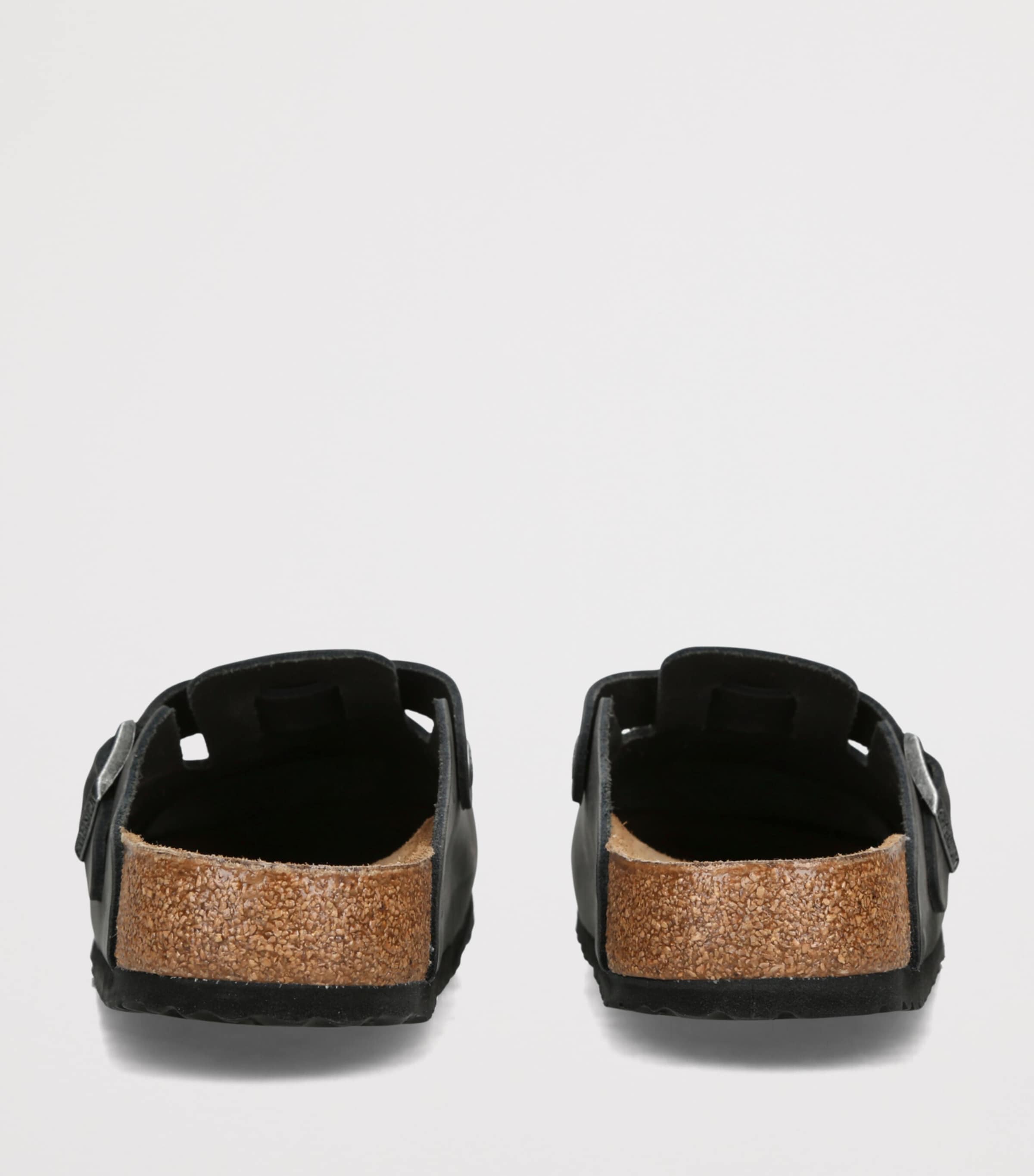Birkenstock Oiled Leather Boston Clogs Black Image 2