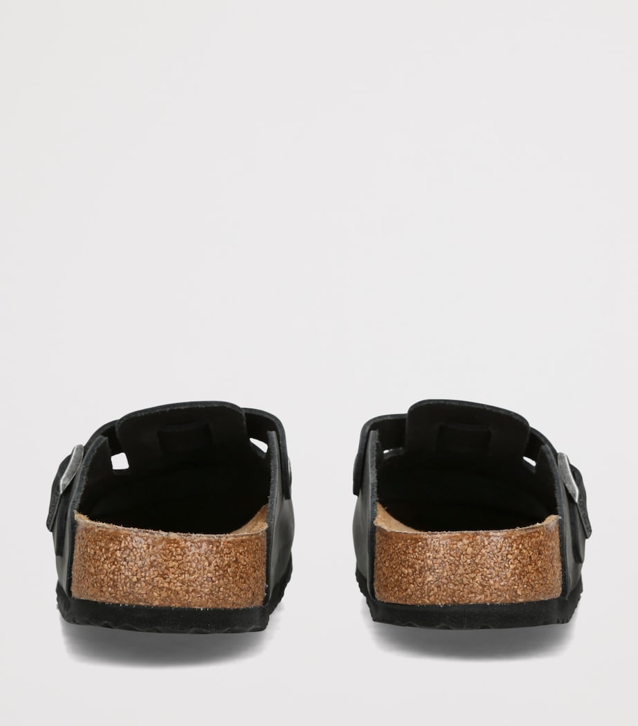 Birkenstock Oiled Leather Boston Clogs Black Image 2
