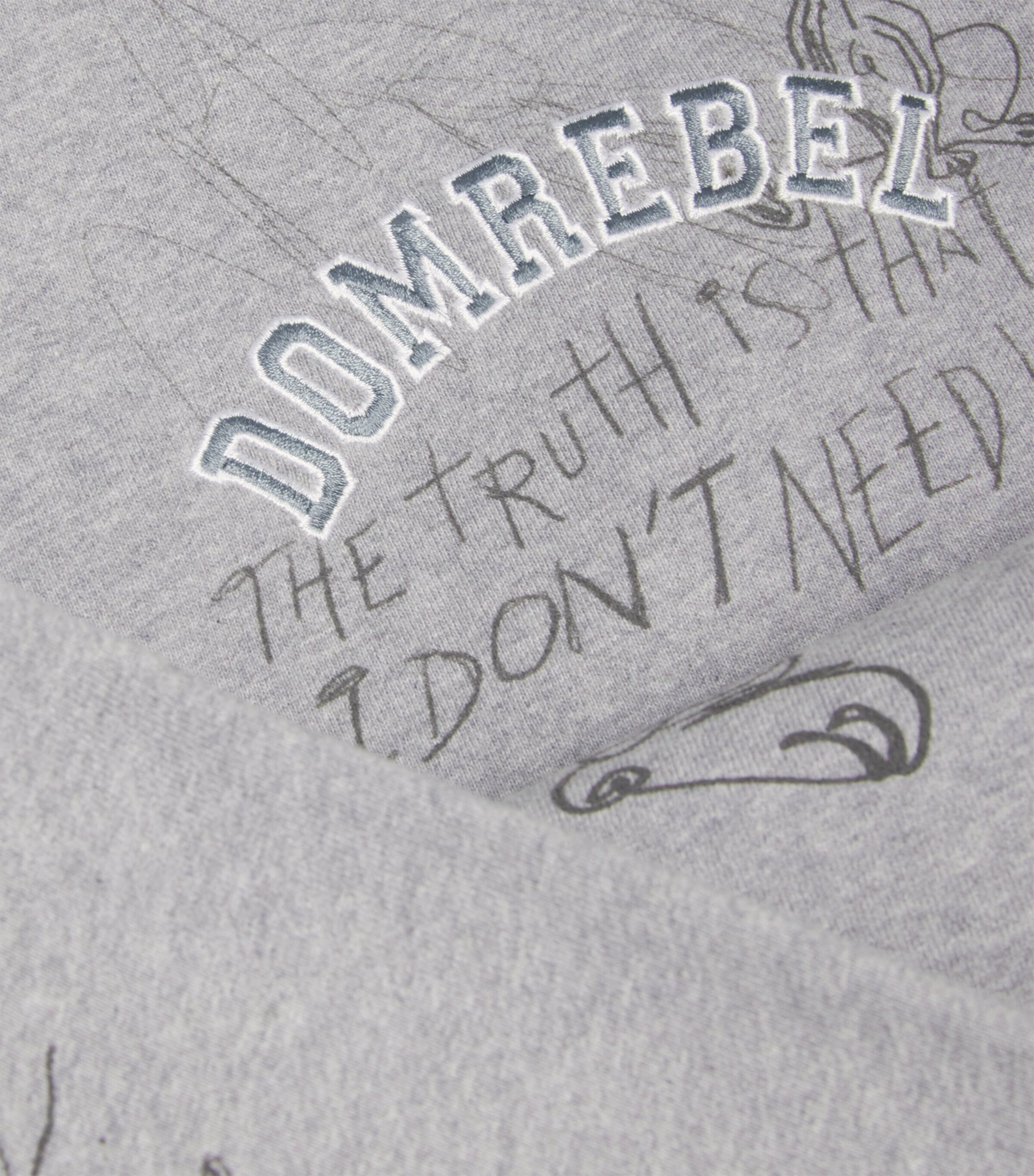 DOMREBEL Mens Cotton College Logo Sweatpants Heather Grey Image 5