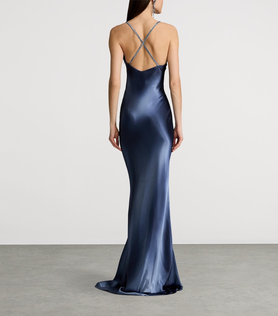 Satin Maxi Dress CORNFLOWER Image 7