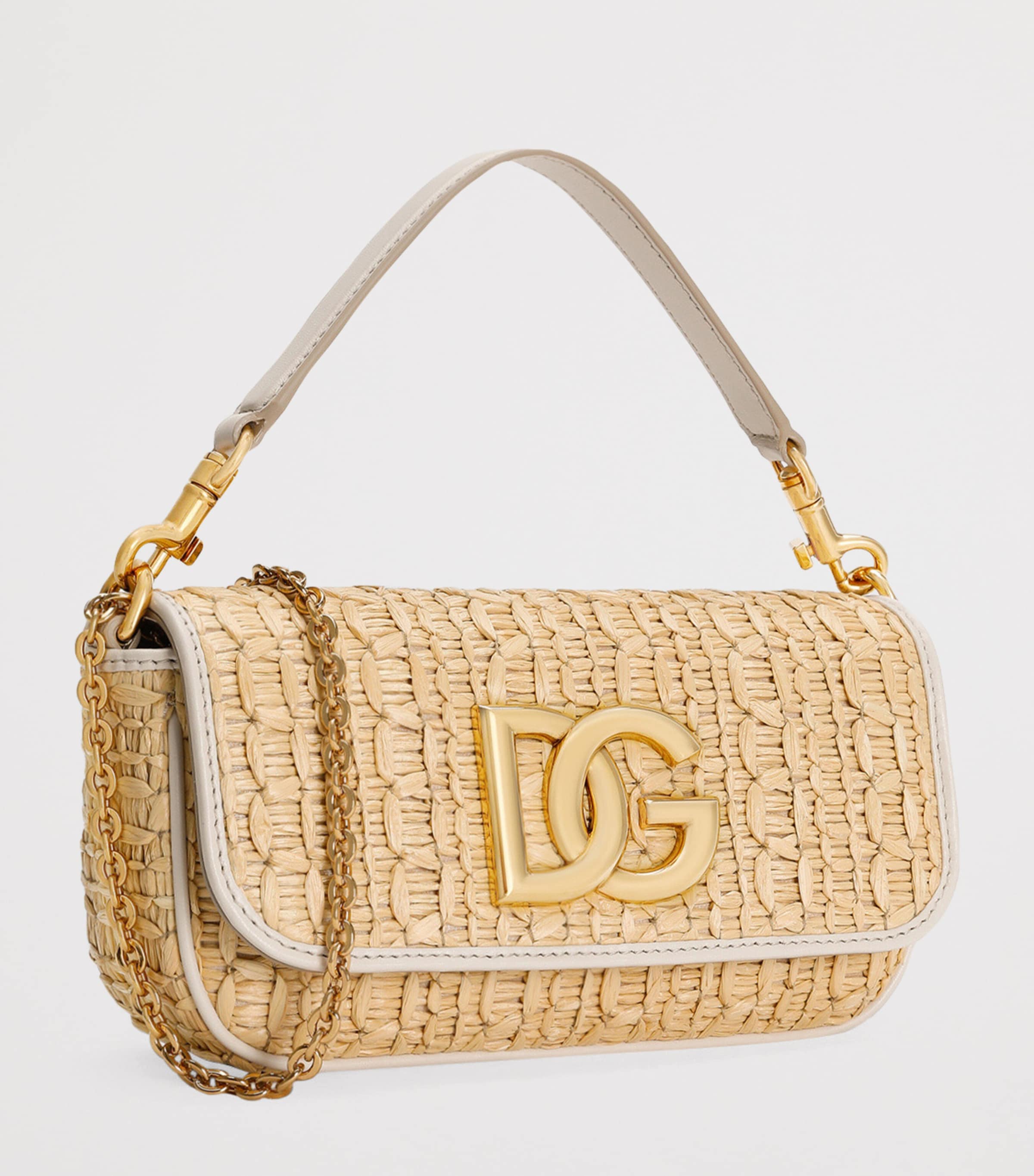 Raffia Top-Handle Bag 8W047-CREMA/AVORIO Image 3