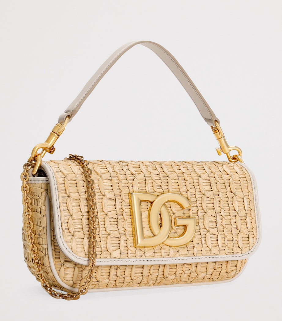 Raffia Top-Handle Bag 8W047-CREMA/AVORIO Image 3