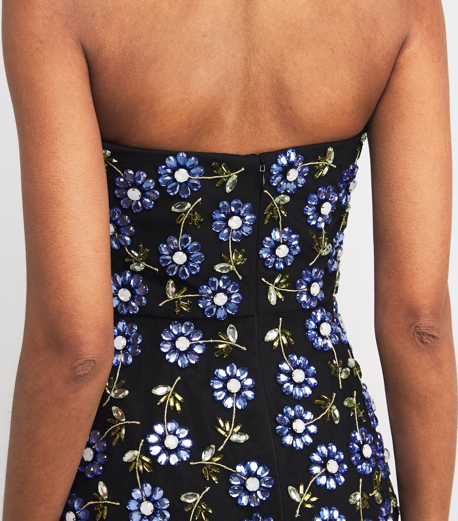 Embroidered Strapless Midi Dress 002 BLACK MULTI Image 6