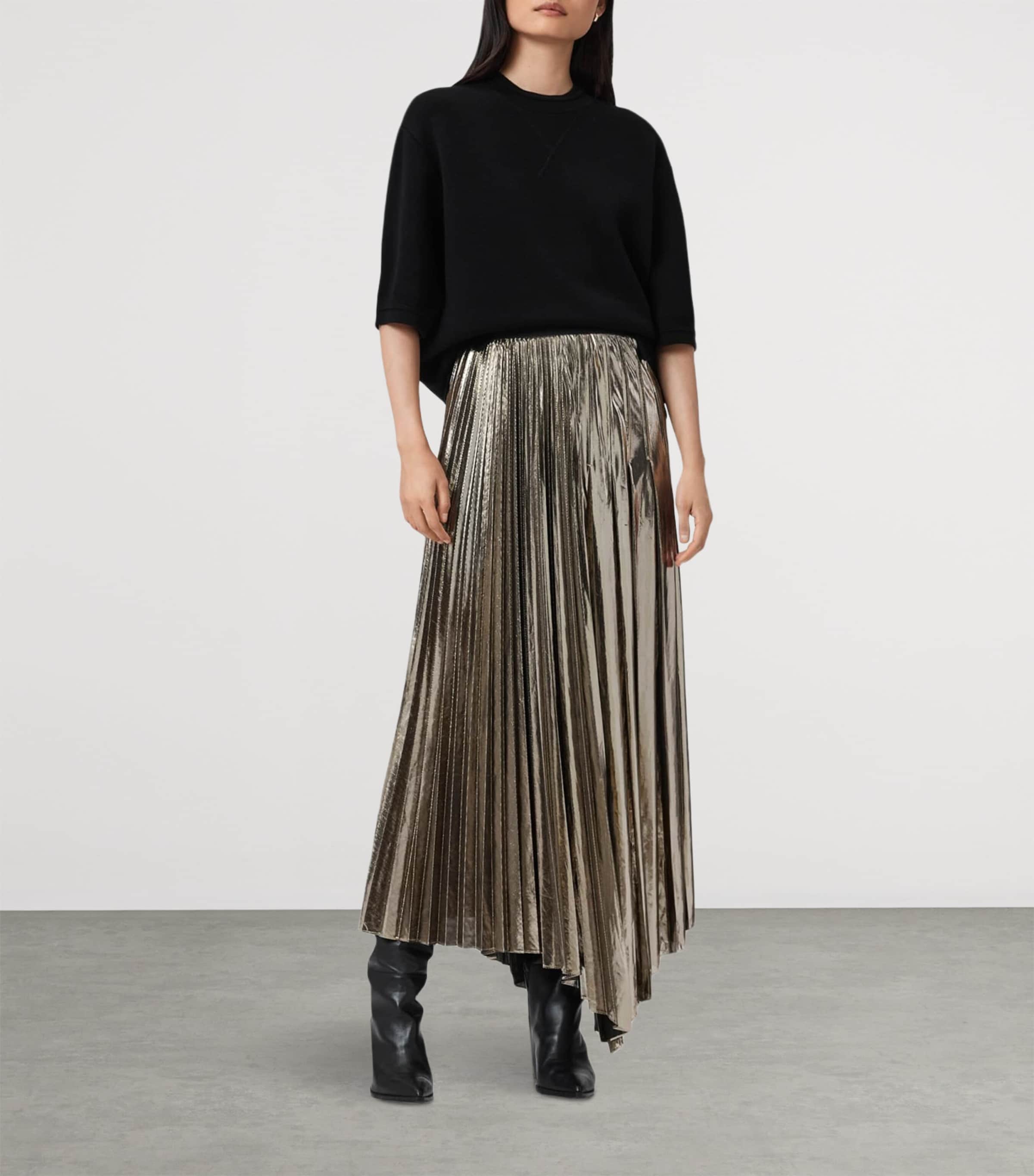 Pleated Jax Maxi Skirt BRONZE GOLD Image 2