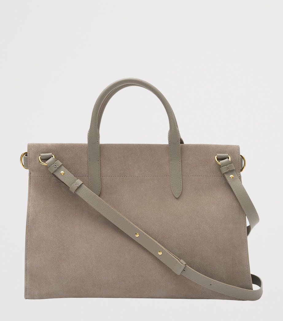 Burberry Medium Suede Cotswolds Tote Bag Taupe Image 3