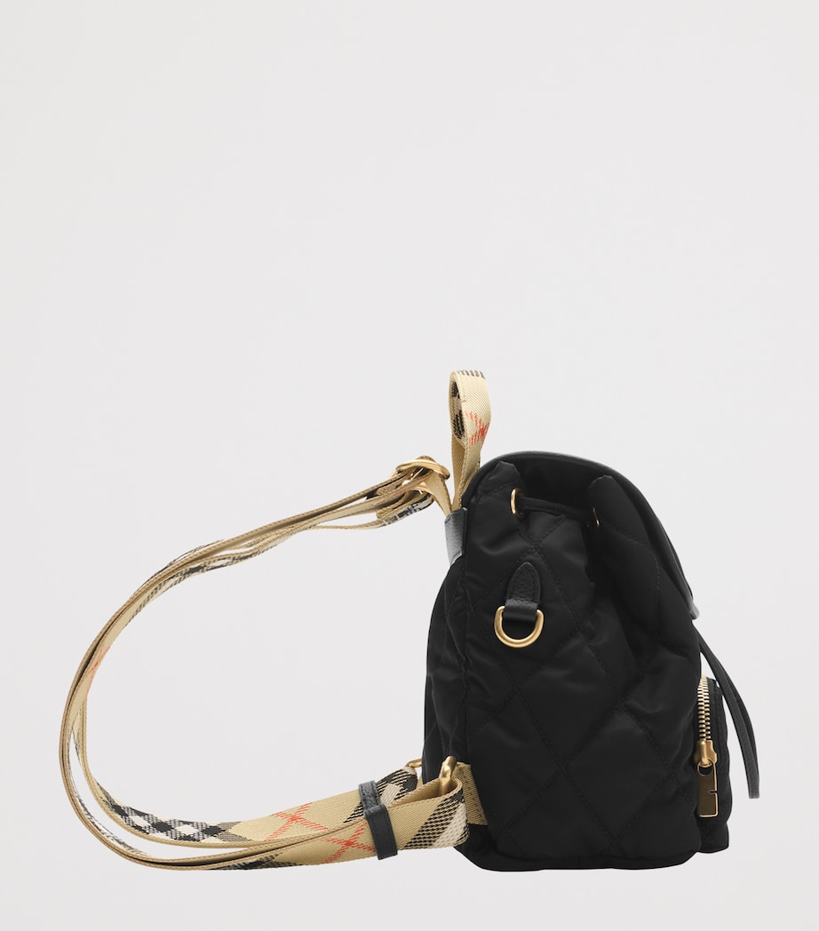 Mini Quilted Horseshoe Backpack BLACK Image 3