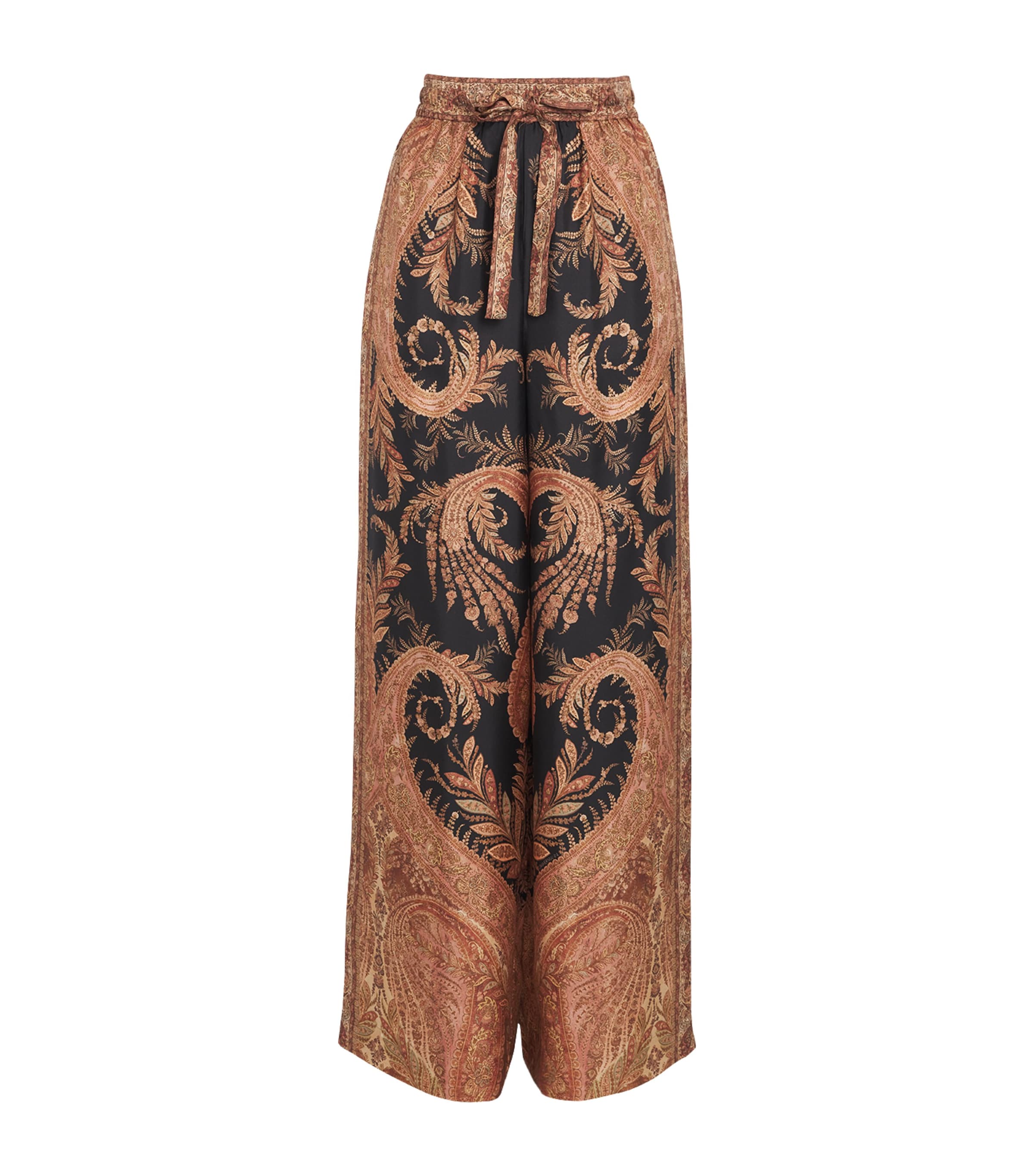 Zimmermann Silk Paisley Hypnotic Wide-leg Trousers