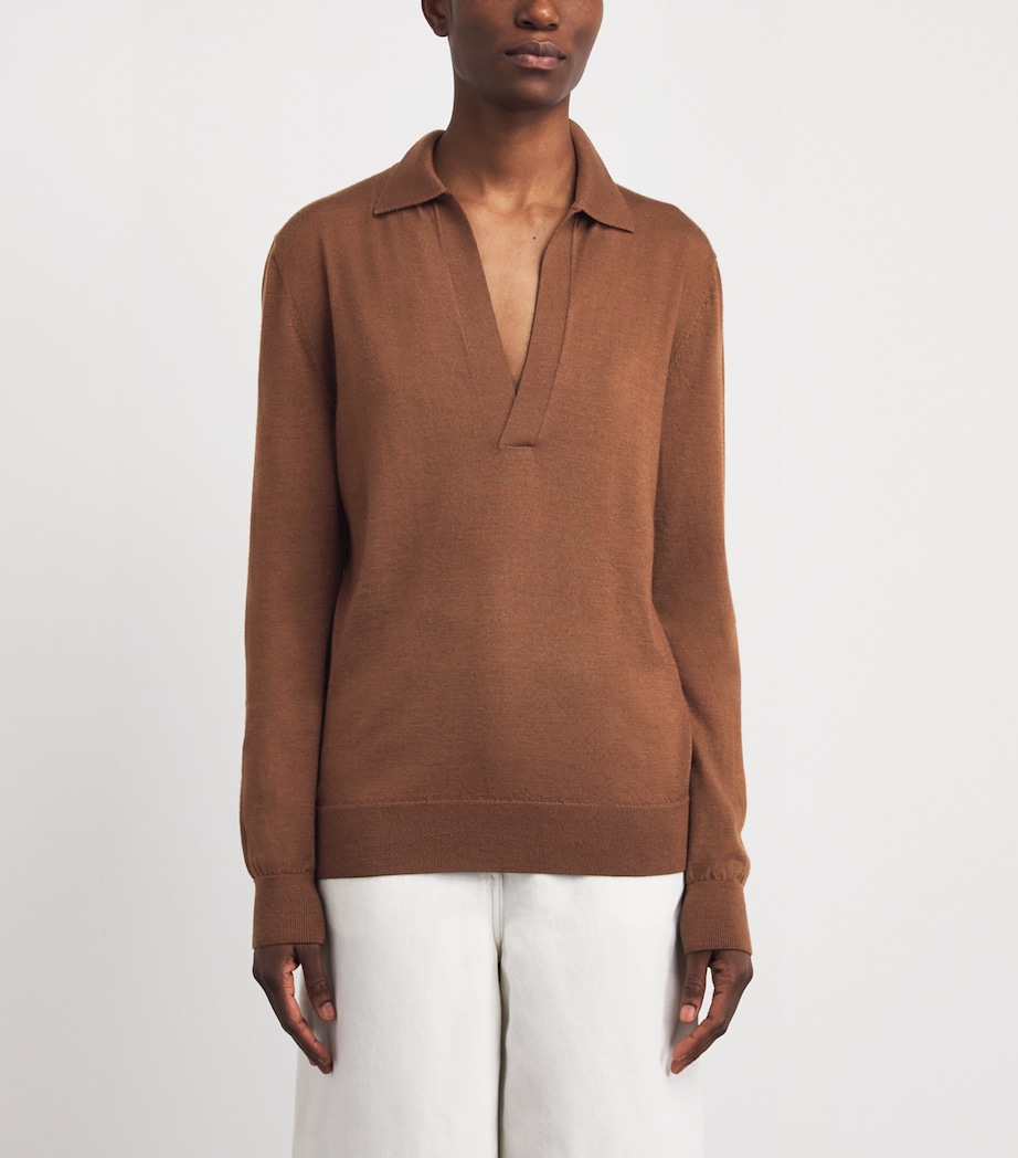 Brioni Womens Cashmere-Silk V-Neck Sweater Image 4