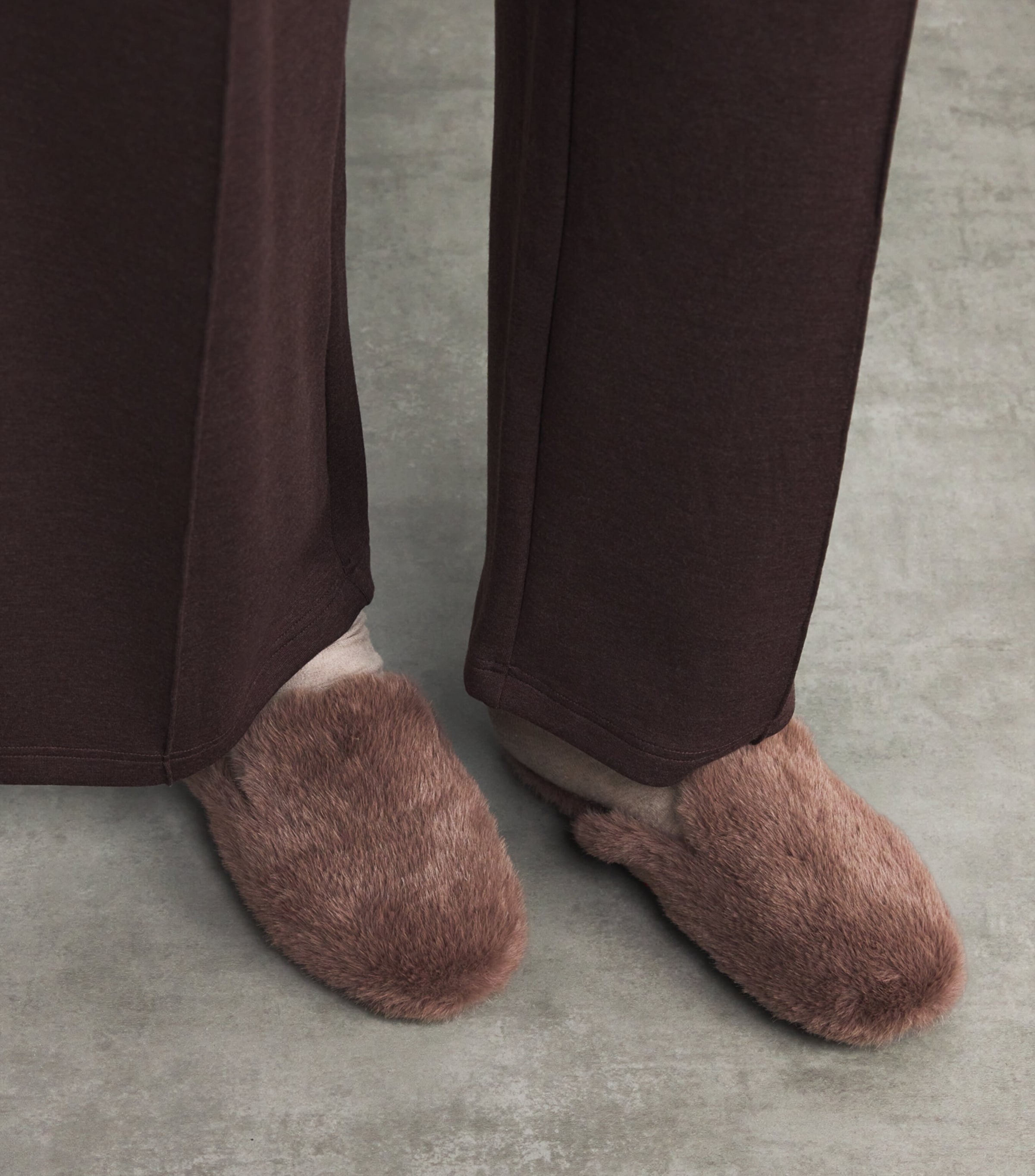 Faux Fur Slippers DEEP TAUPE Image 2