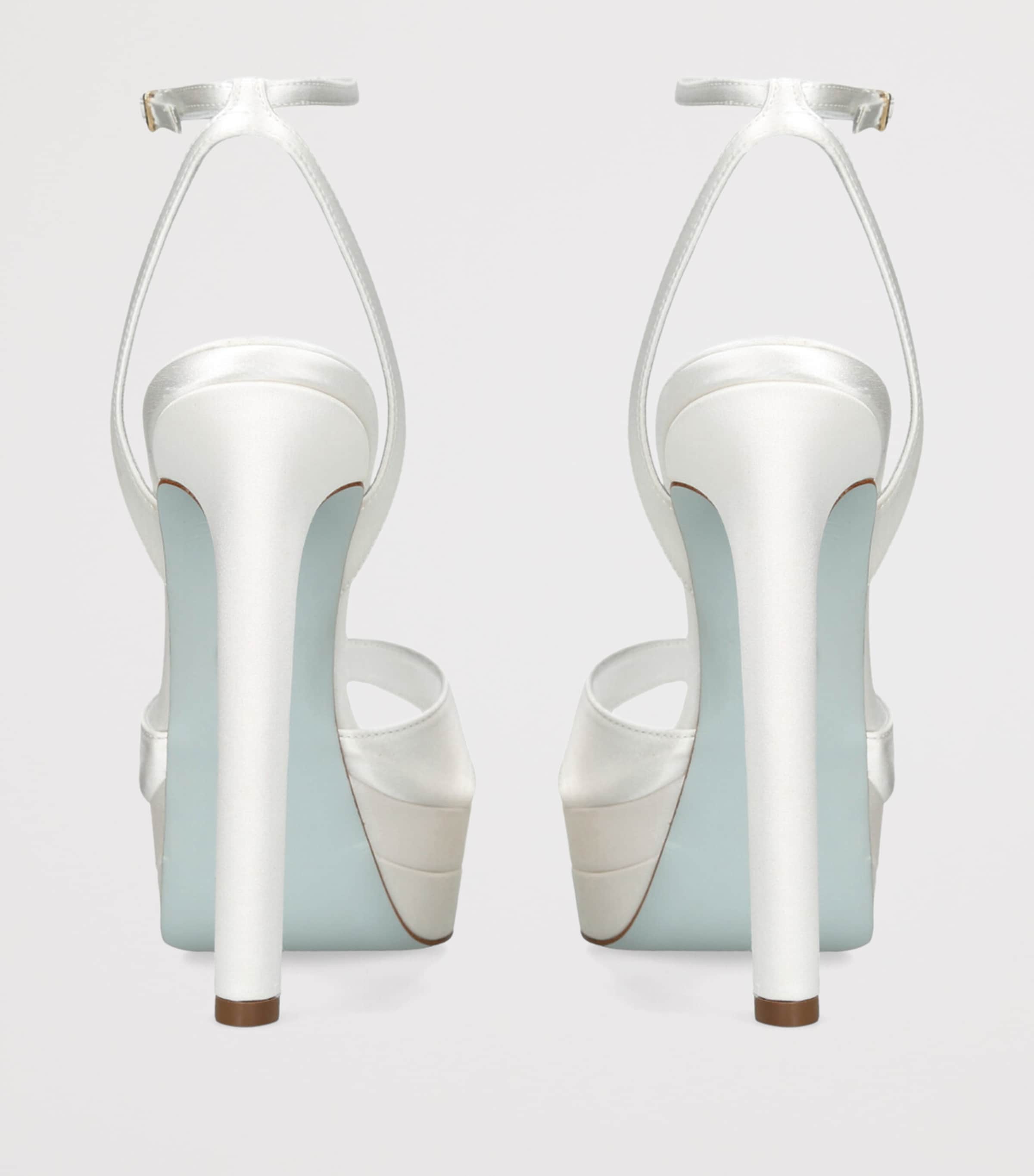 Aquazzura Satin Divine Plateau Sandals 130 White Image 4