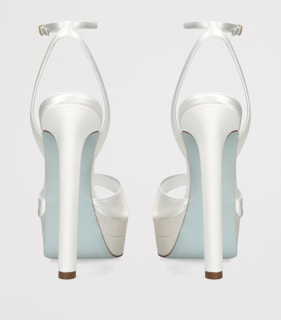 Aquazzura Satin Divine Plateau Sandals 130 White Image 4