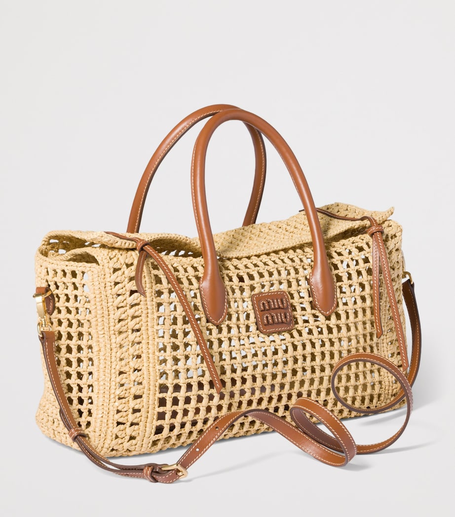 Miu Miu Raffia Top-Handle Bag Neutral Image 2