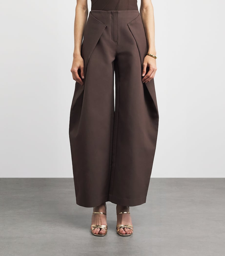 Cult Gaia Womens Pleated Arden Barrel-Leg Trousers Luwak Image 4