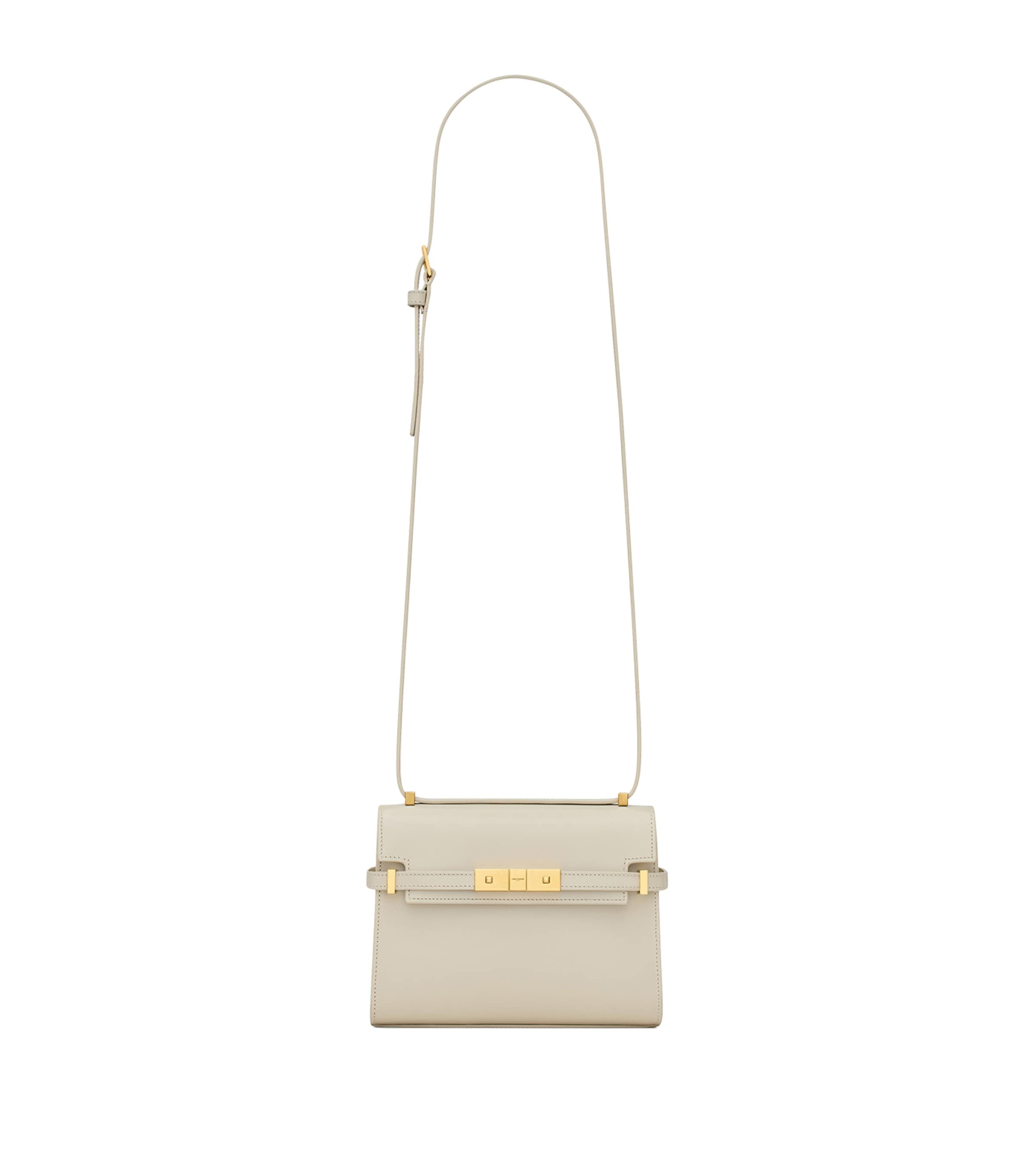 Shop Saint Laurent Mini Manhattan Cross-body Bag In White