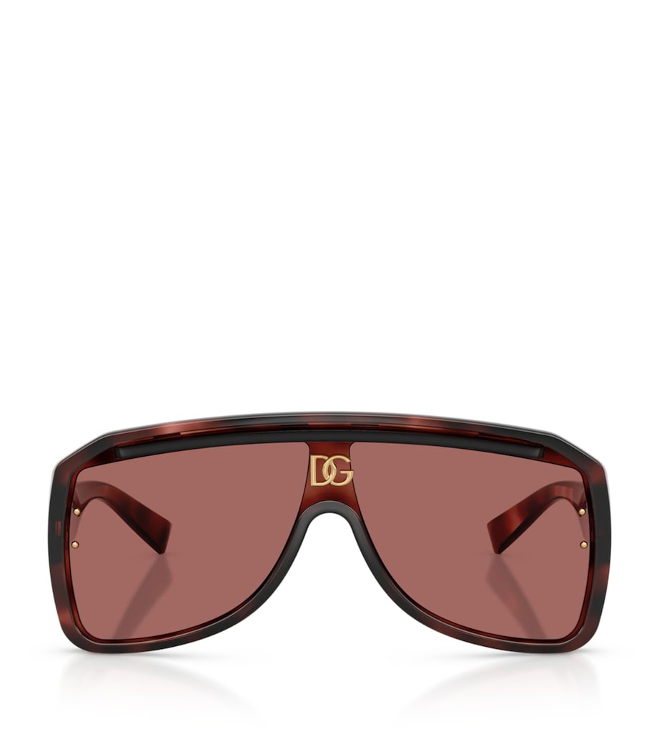 Dolce&Gabbana Wrap-Around Pilot Sunglasses Brown Image 1