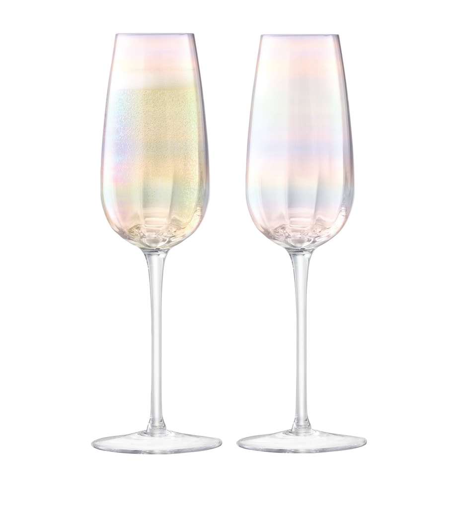 Set of 2 Pearl Flute Glasses (250ml) PEARL Image 2