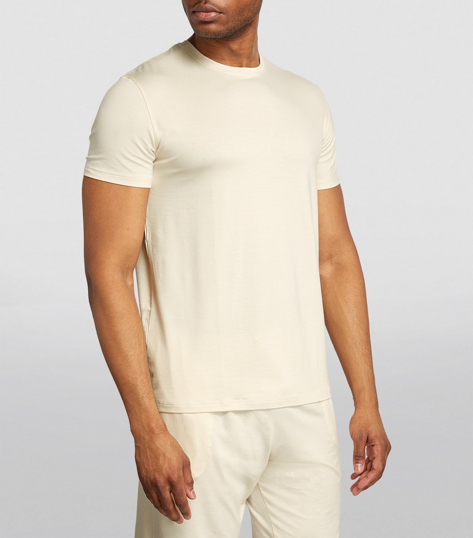 Derek Rose Mens Stretch-Modal Basel T-Shirt Neutral Image 3