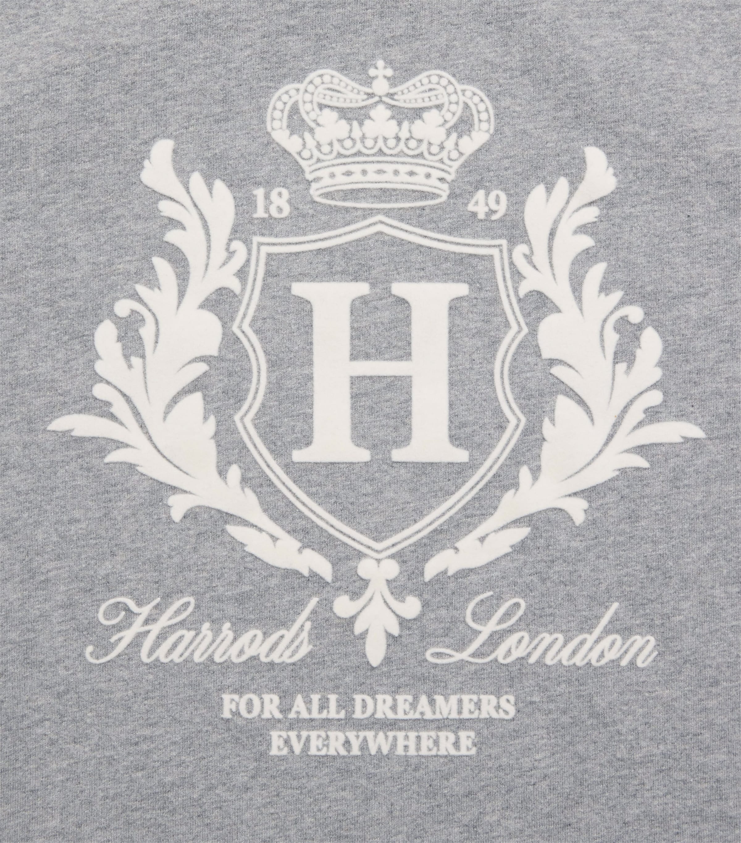 Harrods Cotton Jersey Flocked Logo T-Shirt (2-8 Years) Grey Image 3