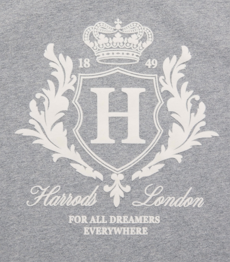 Harrods Cotton Jersey Flocked Logo T-Shirt (2-8 Years) Grey Image 3