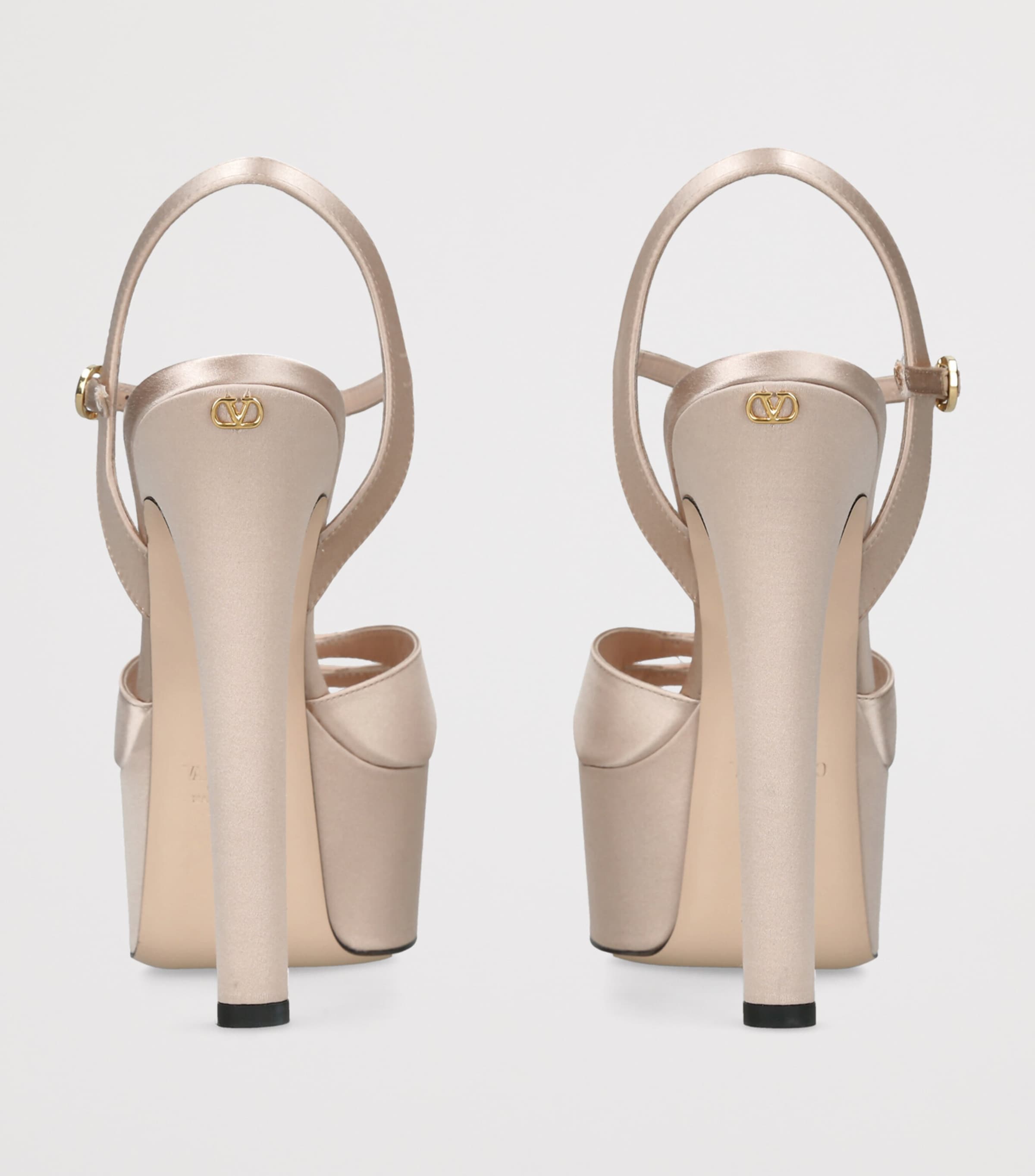 Valentino Garavani Satin Crasher Platform Heels 145 Blush Image 4