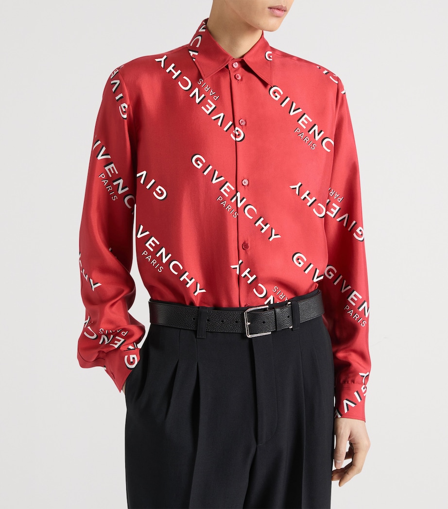 Givenchy Mens Cotton Logo Shirt Red Image 4