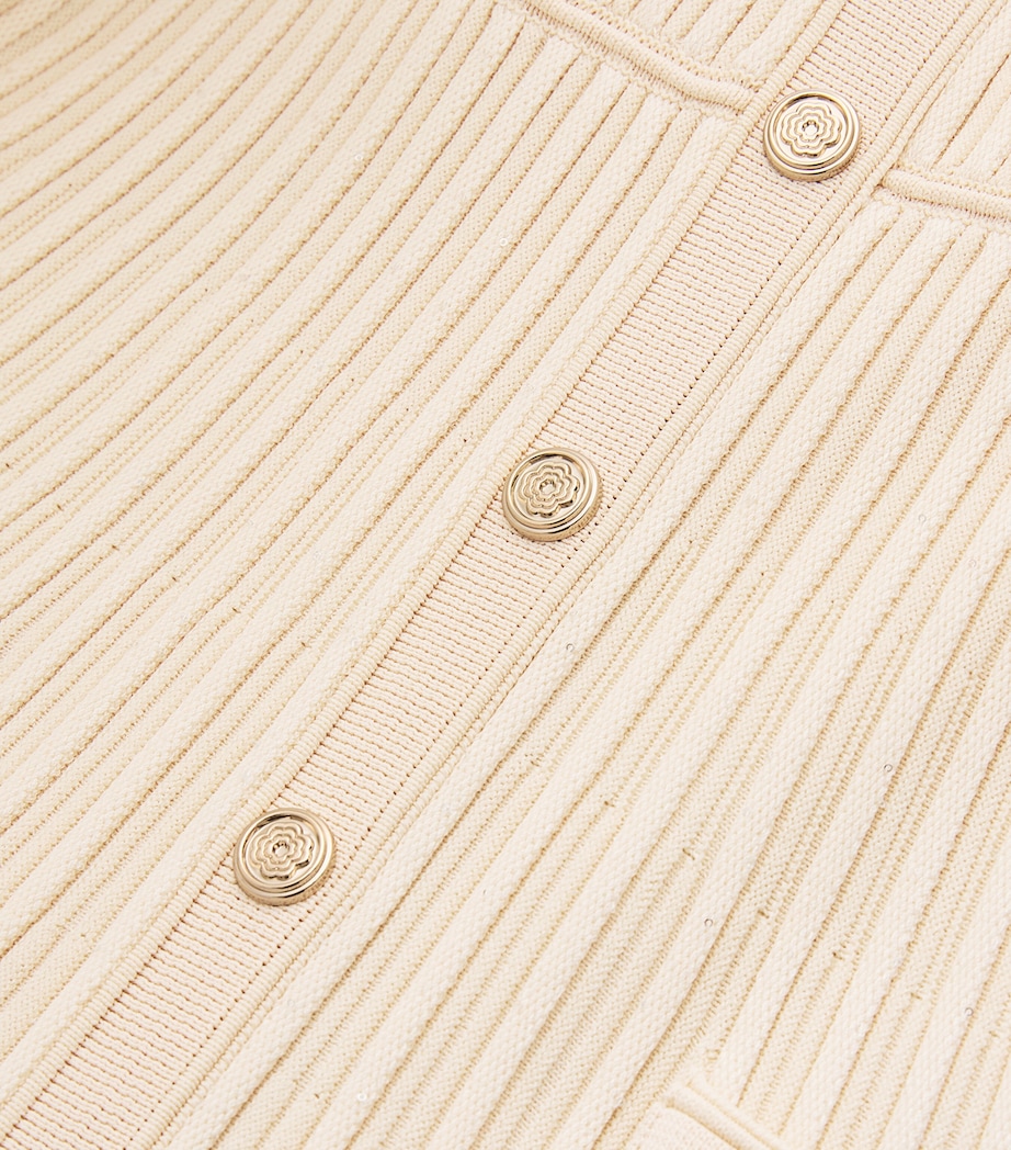 Sequinned Ribbed Midi Dress BEIGE Image 5