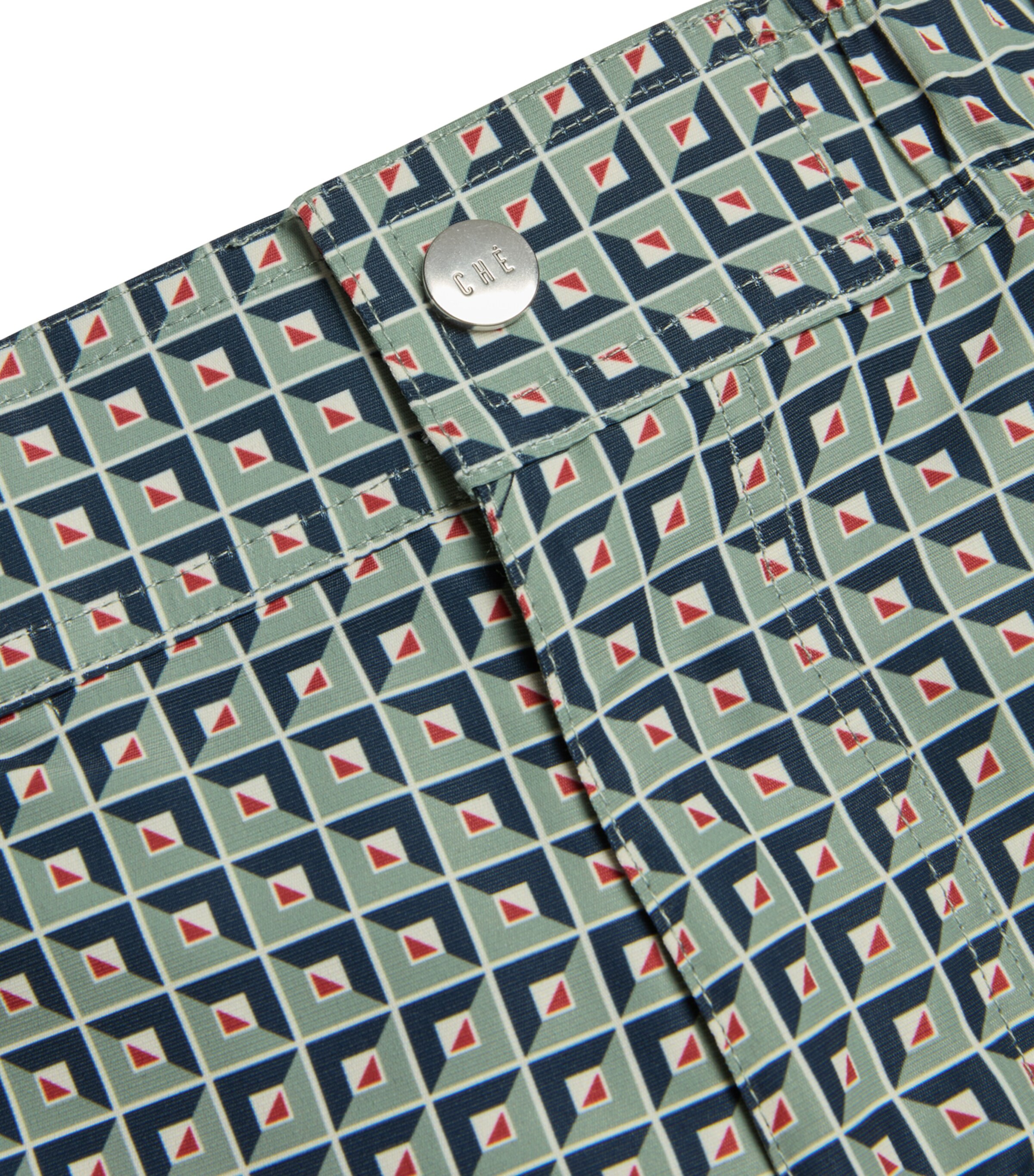 CHÉ Mens Tessera Tailored Swim Shorts Sage Image 2