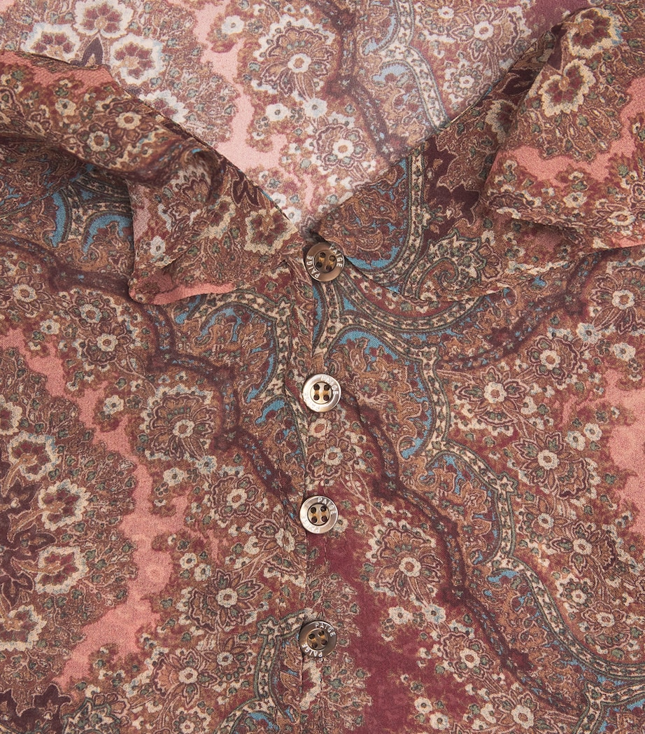 PAIGE Womens Silk Paisley Eve Blouse Sunset Multi Image 6