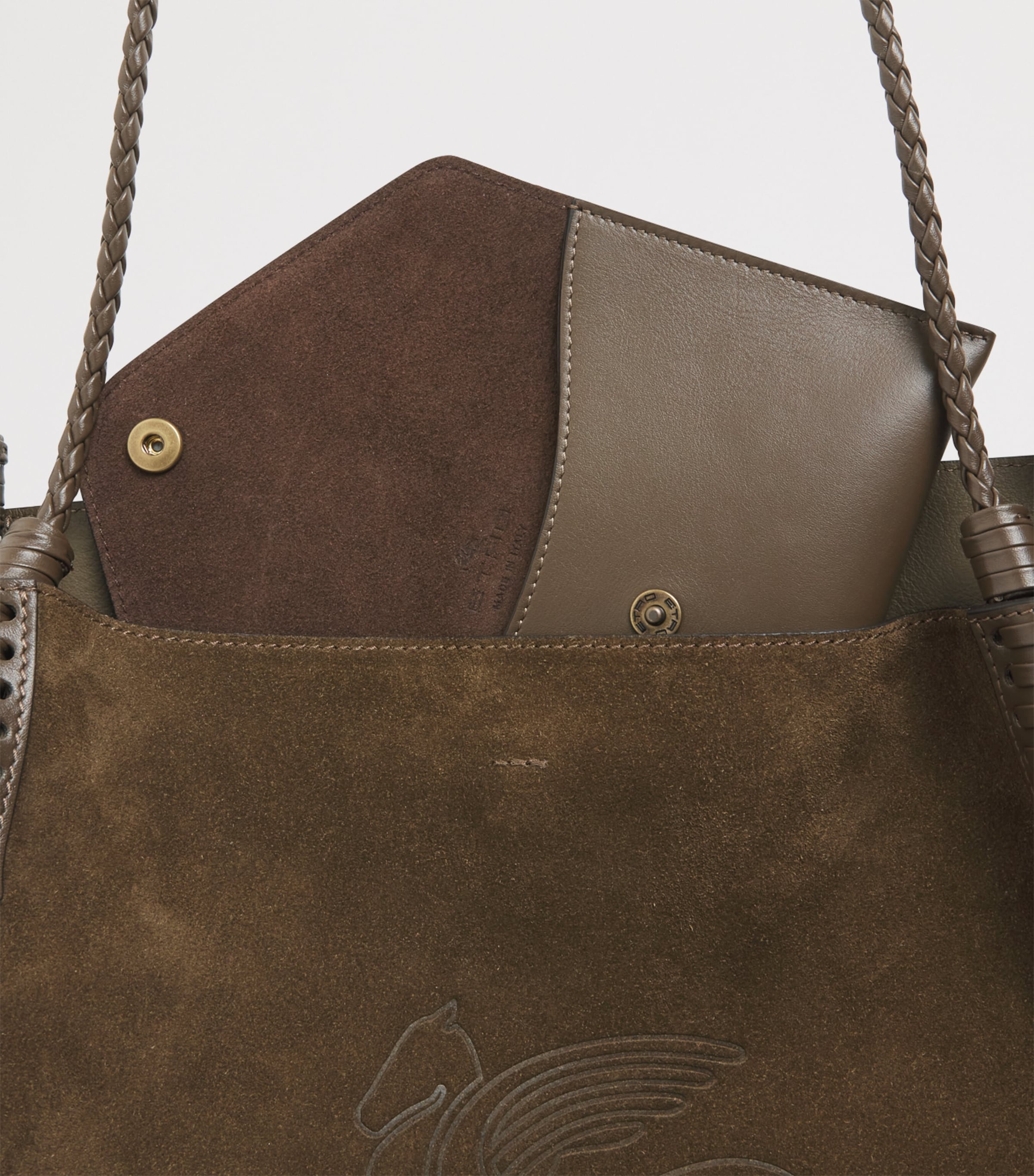 Etro Medium Suede Libra Shoulder Bag Green Image 6