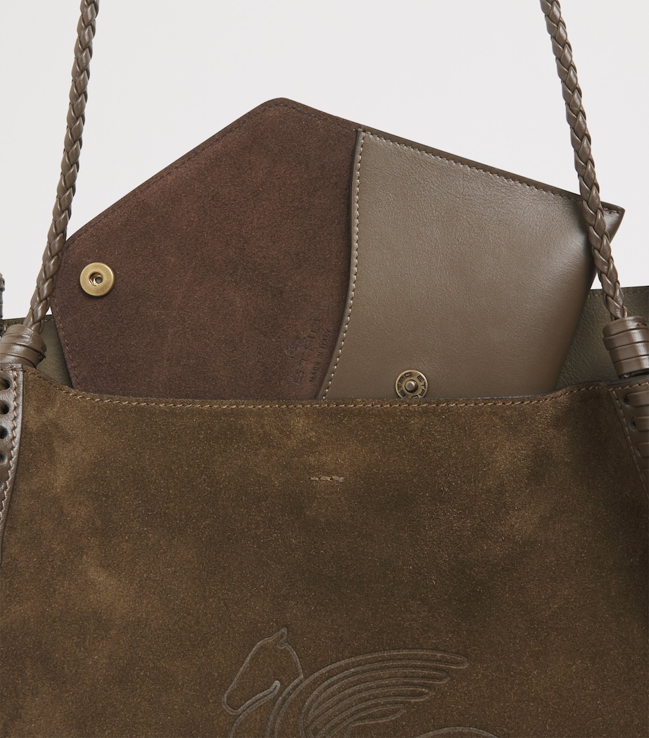 Etro Medium Suede Libra Shoulder Bag Green Image 6