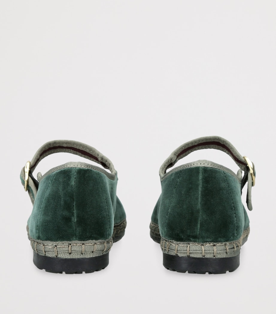 Flabelus Velvet Jay Mary Janes Teal Image 2