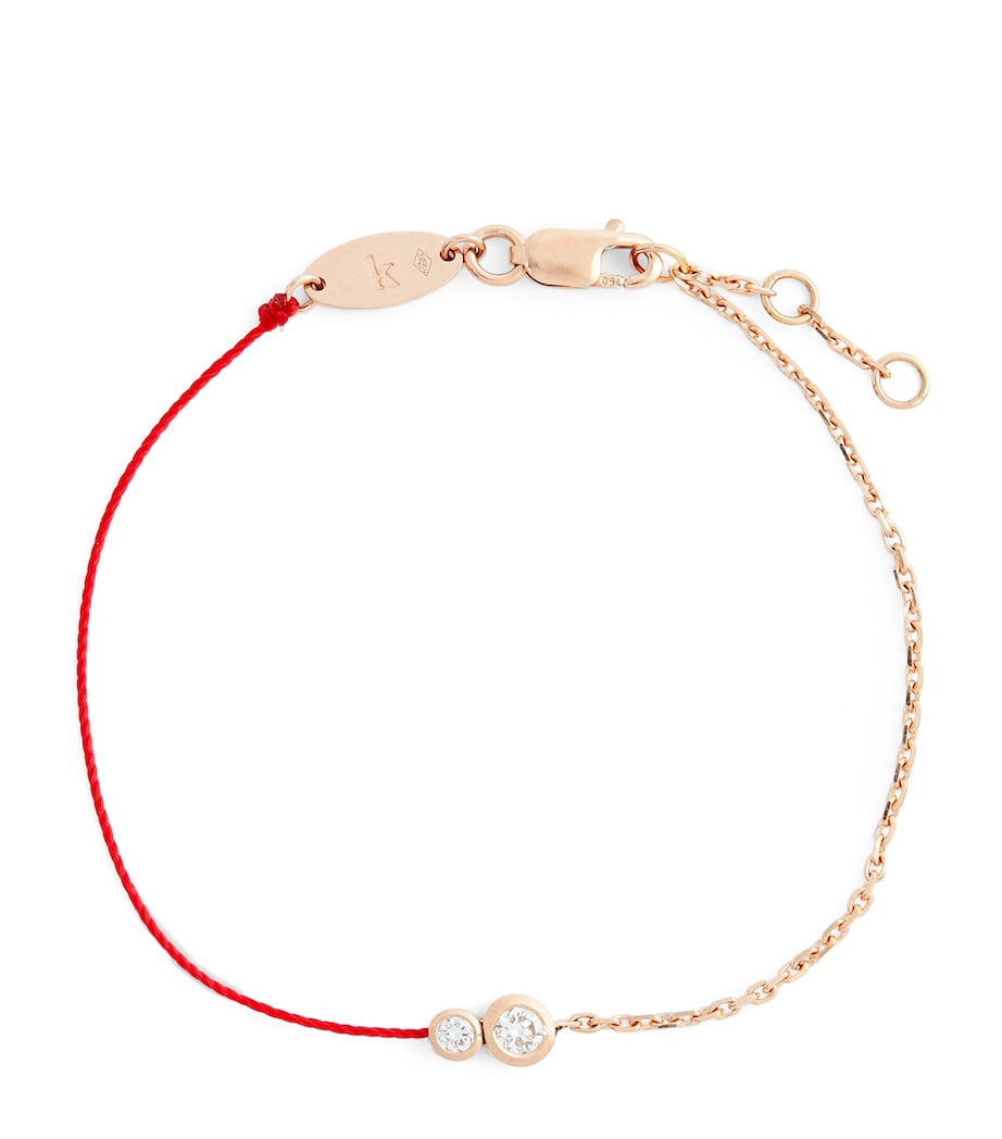 Rose Gold and Diamond Infinite String-Chain Bracelet RED Image 1