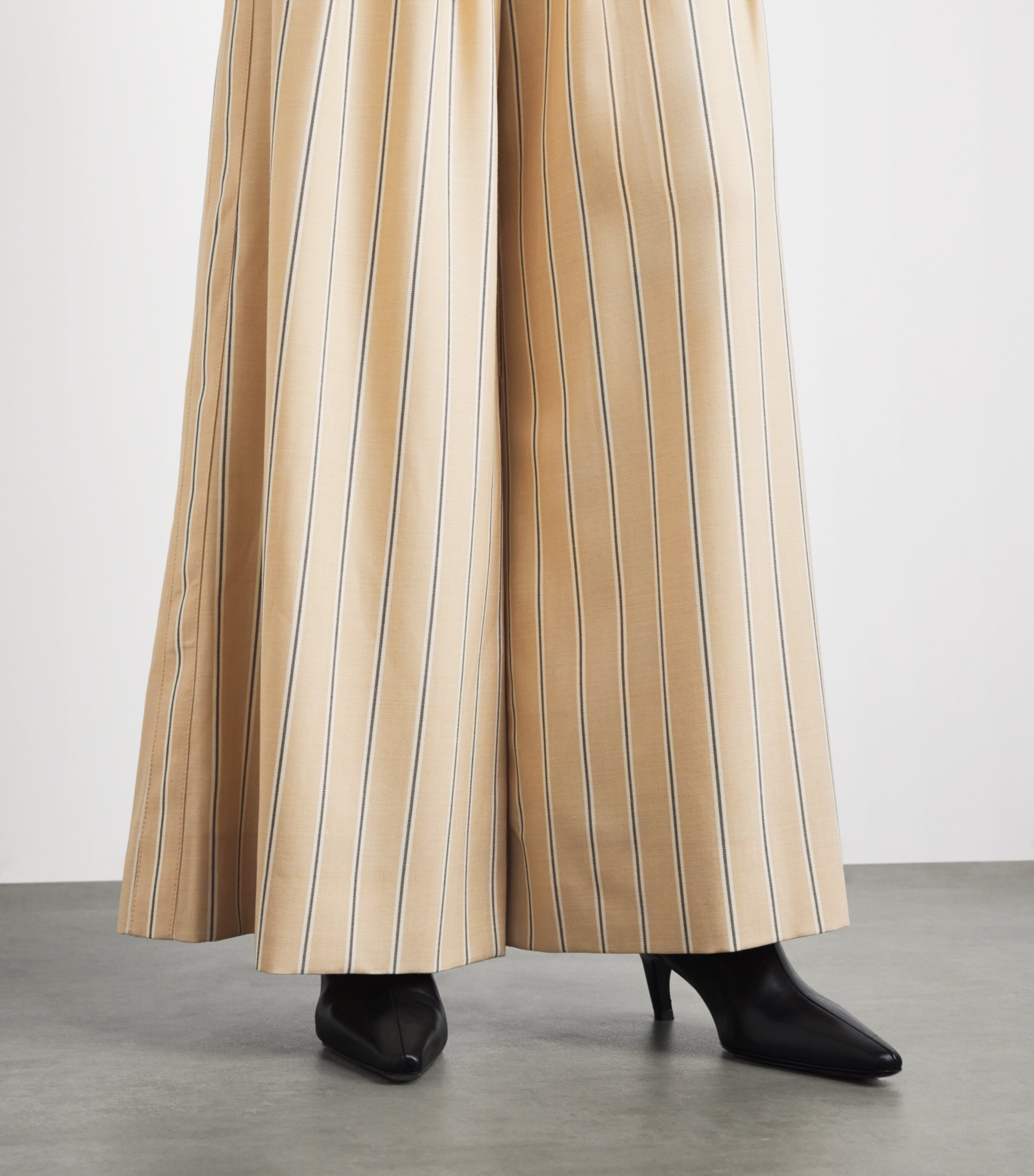 ME+EM Womens Wool-Blend Ultra-Wide Trousers Pale Stone Image 3