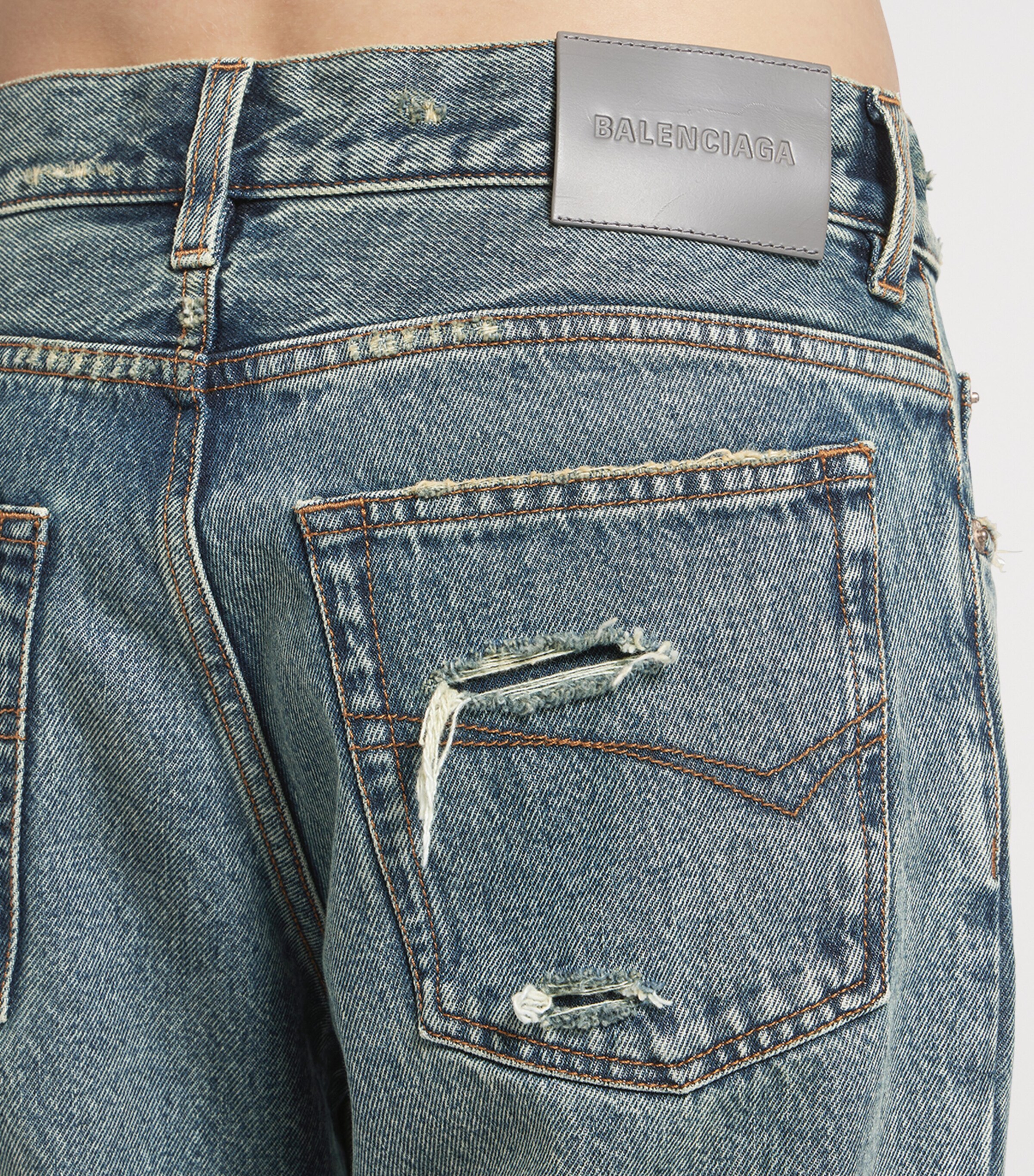 Balenciaga Womens Straight-Leg Mid-Rise Jeans Image 6