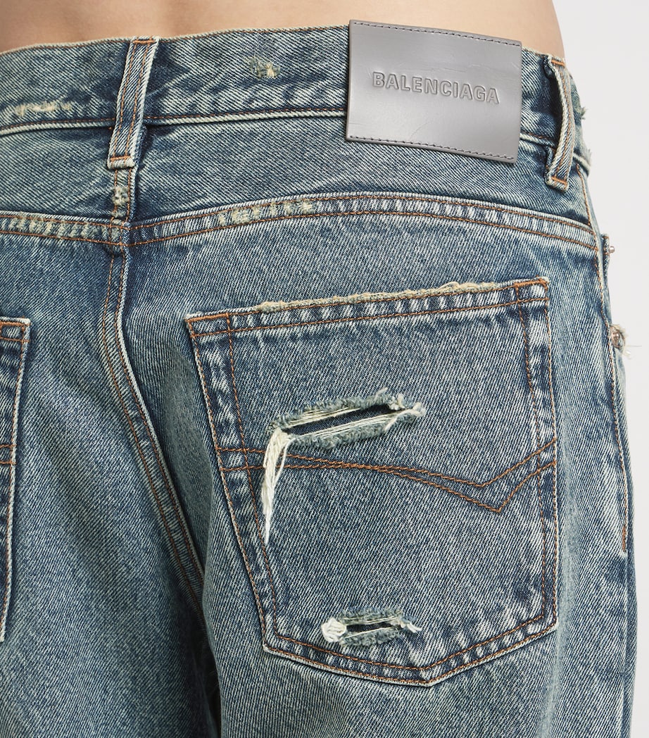 Balenciaga Womens Straight-Leg Mid-Rise Jeans Image 6